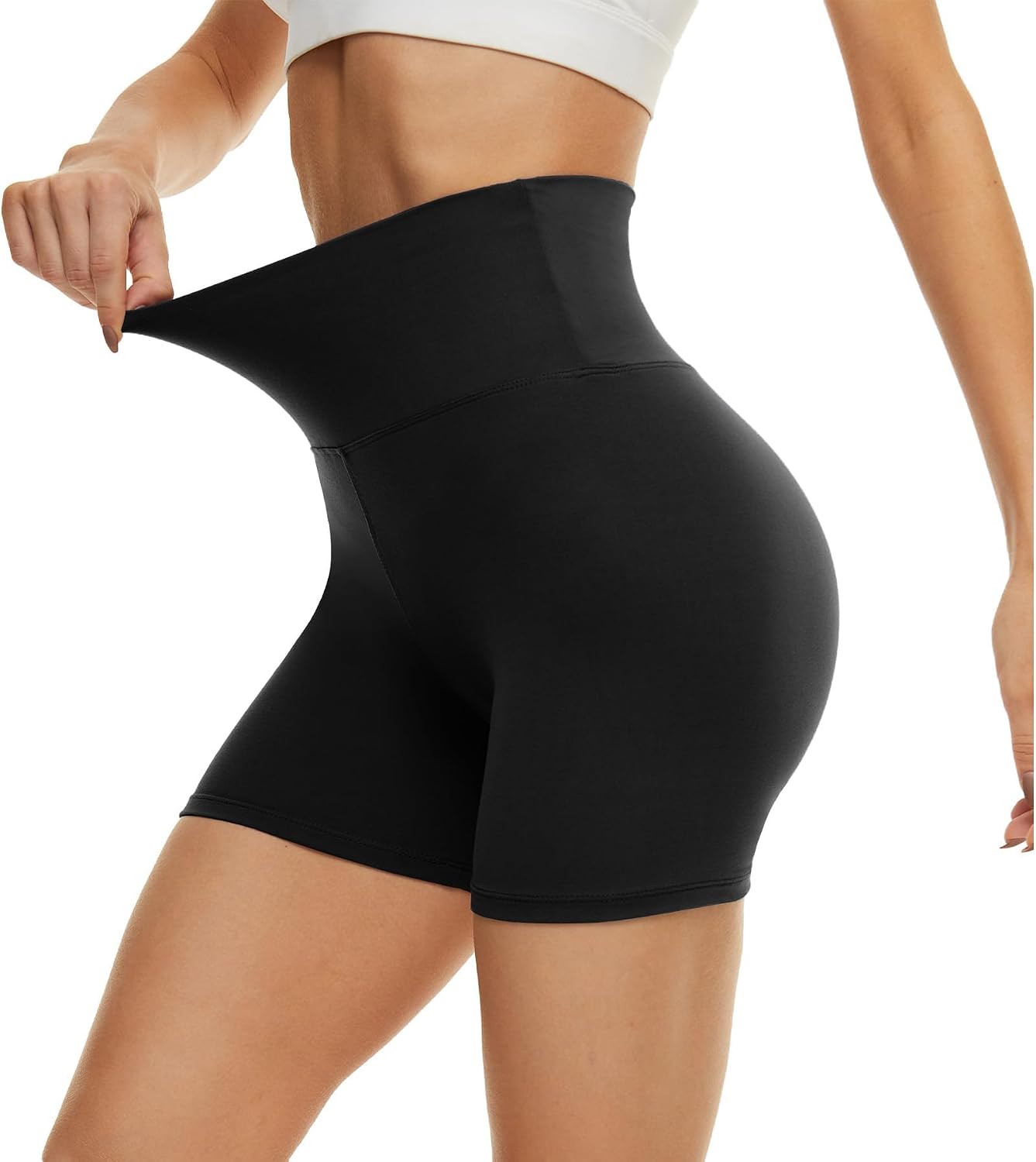 Detalle de CAMPSNAIL Workout Biker Shorts, High-Waisted Spandex, 3, 5 or 14-Inch