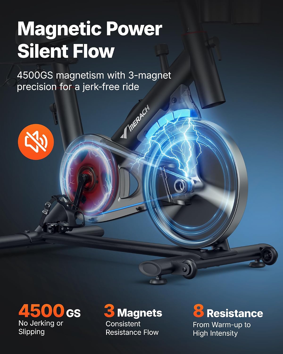 Detalle de MERACH S26 Magnetic Exercise Bike with 15.6-Inch HD Mirroring Screen and App