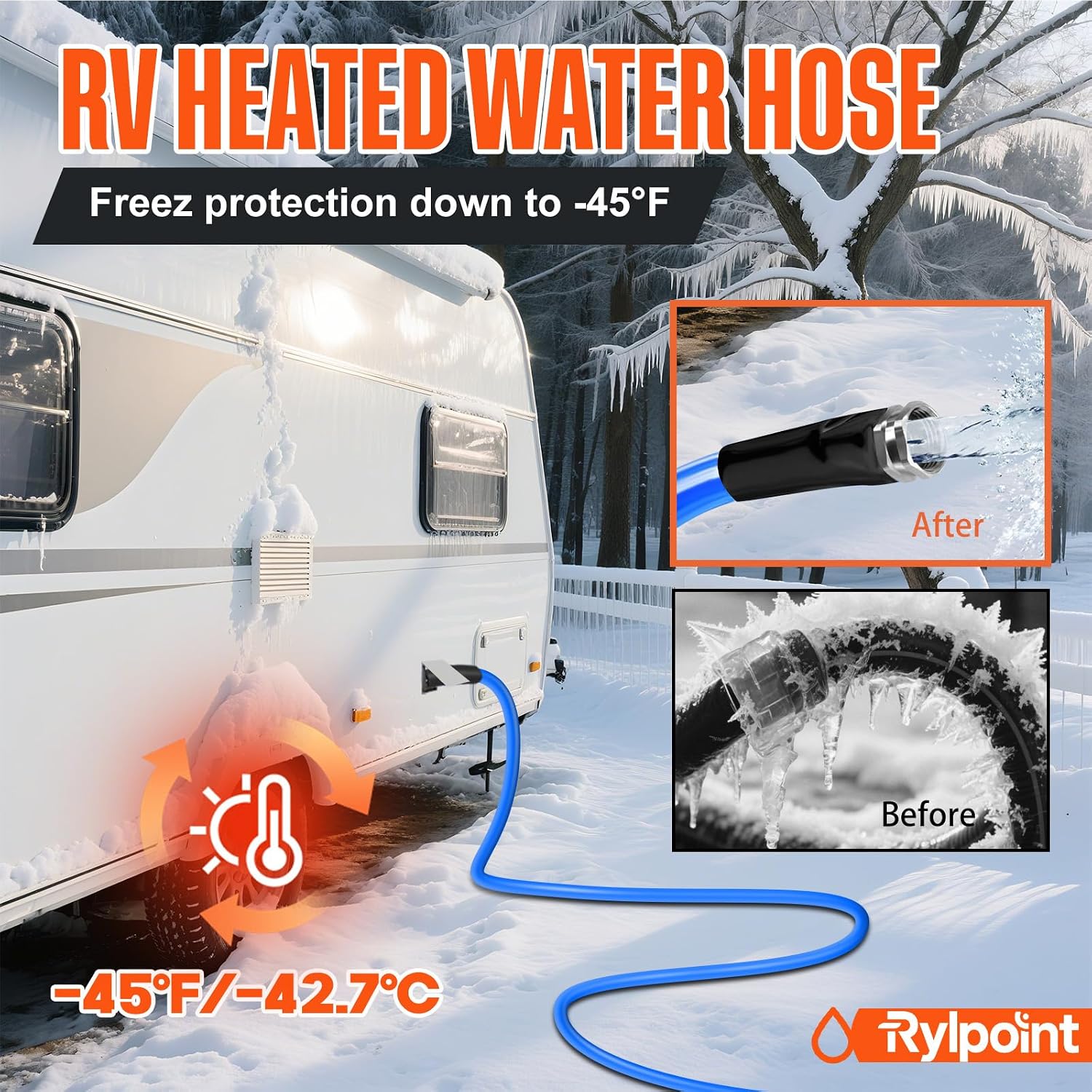 Detalle 2 de 50FT Heated Water Hose for RV
