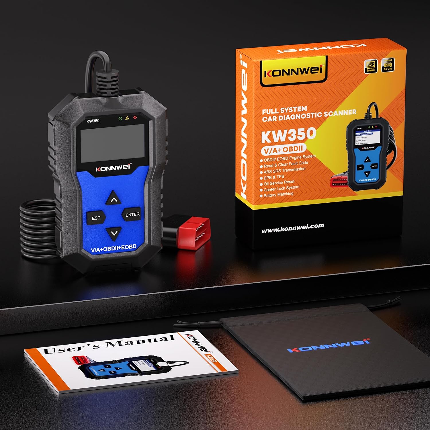 Thumbnail 6 de KONNWEI KW350 OBD2 Diagnosegerät für VW/Audi/Škoda/Seat – Ganzheitliche Fahrzeugdiagnose und VAG-Spezialfunktionen