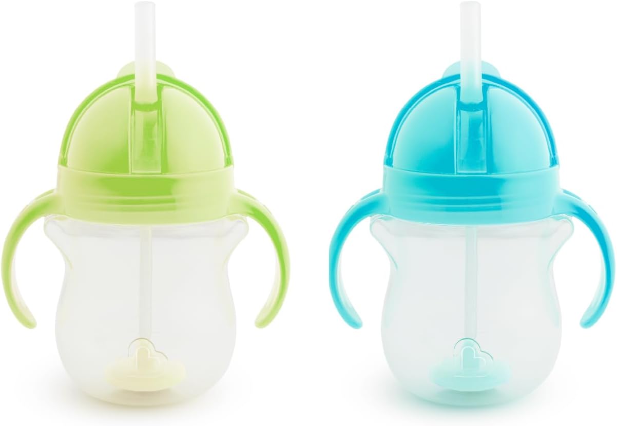 Thumbnail 5 de Munchkin Tip & Sip Weighted Straw Cups (2 Pack) – Blue & Green