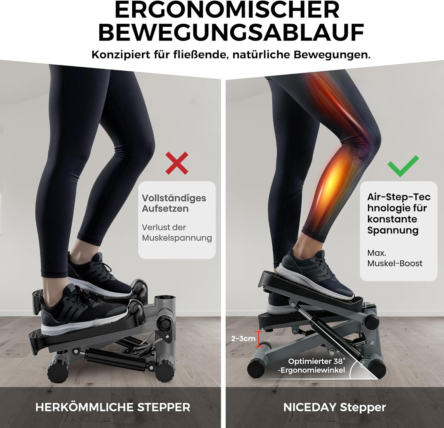 Thumbnail 2 de Niceday Mini Stepper Schritttrainer 2-in-1 – Widerstand einstellbar