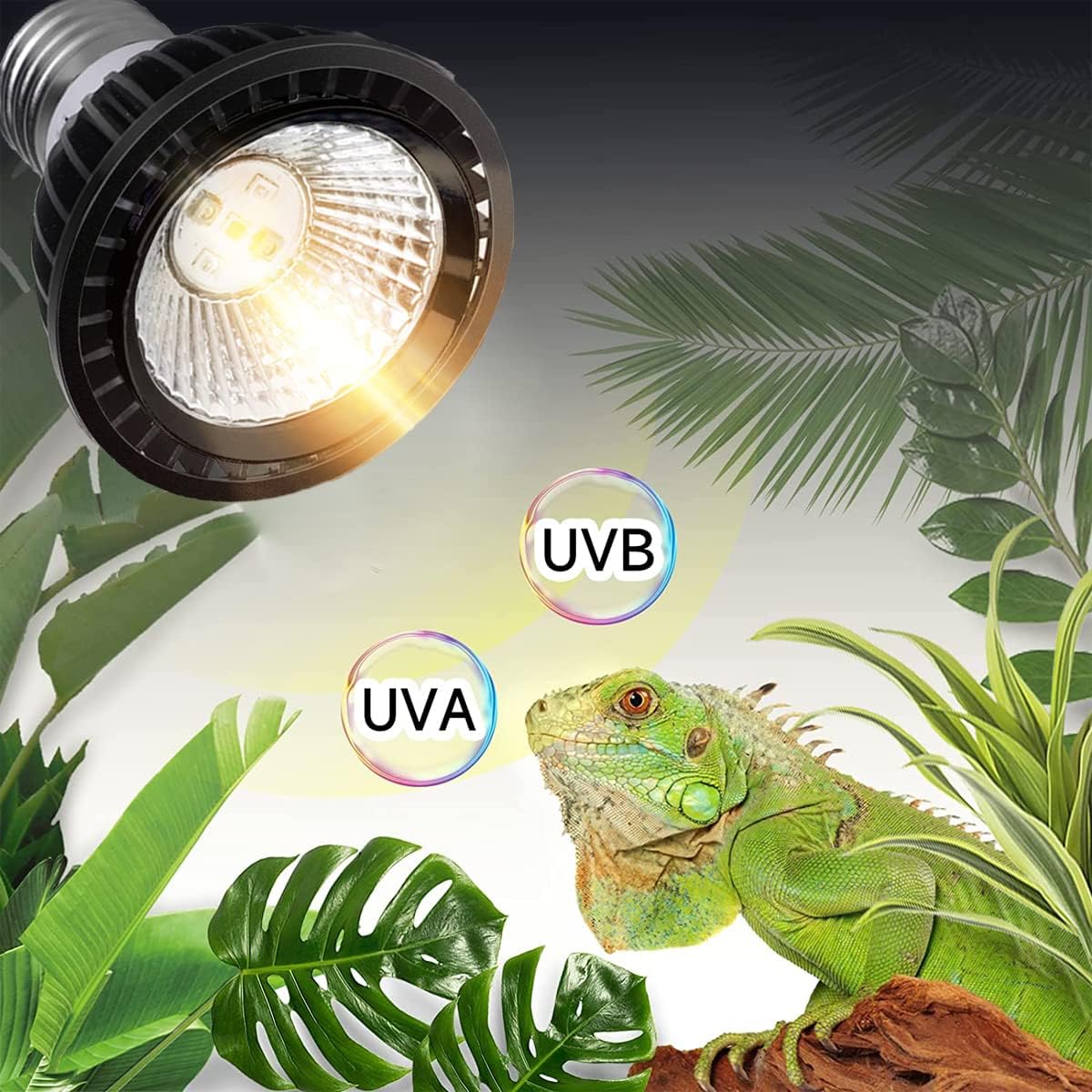 Detalle 2 de QeeHeng Reptile Heat Lamp – UVA/UVB 5.0 Basking Bulb for Reptiles
