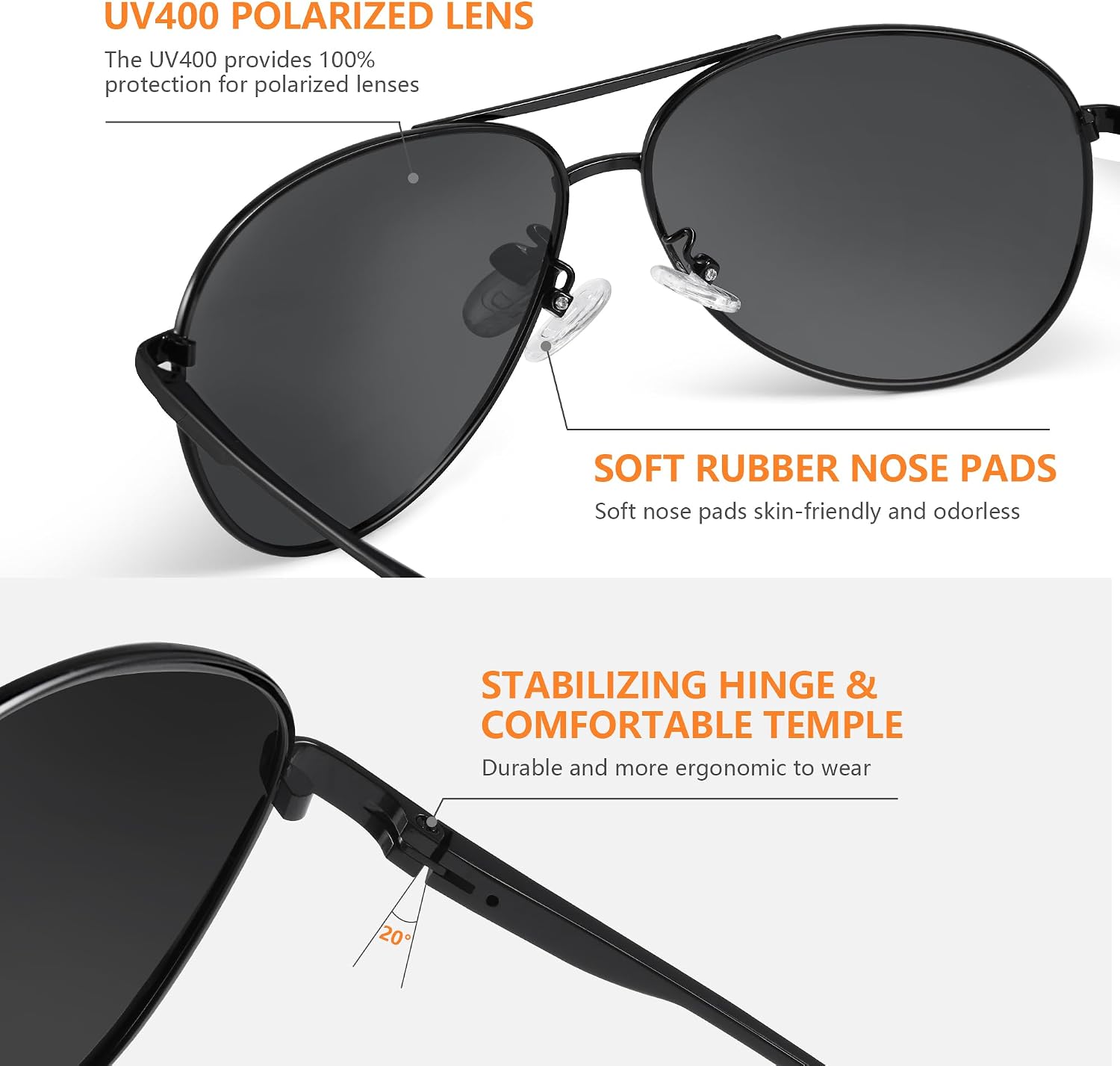Detalle 2 de Pilot polarized sunglasses UV400 for driving