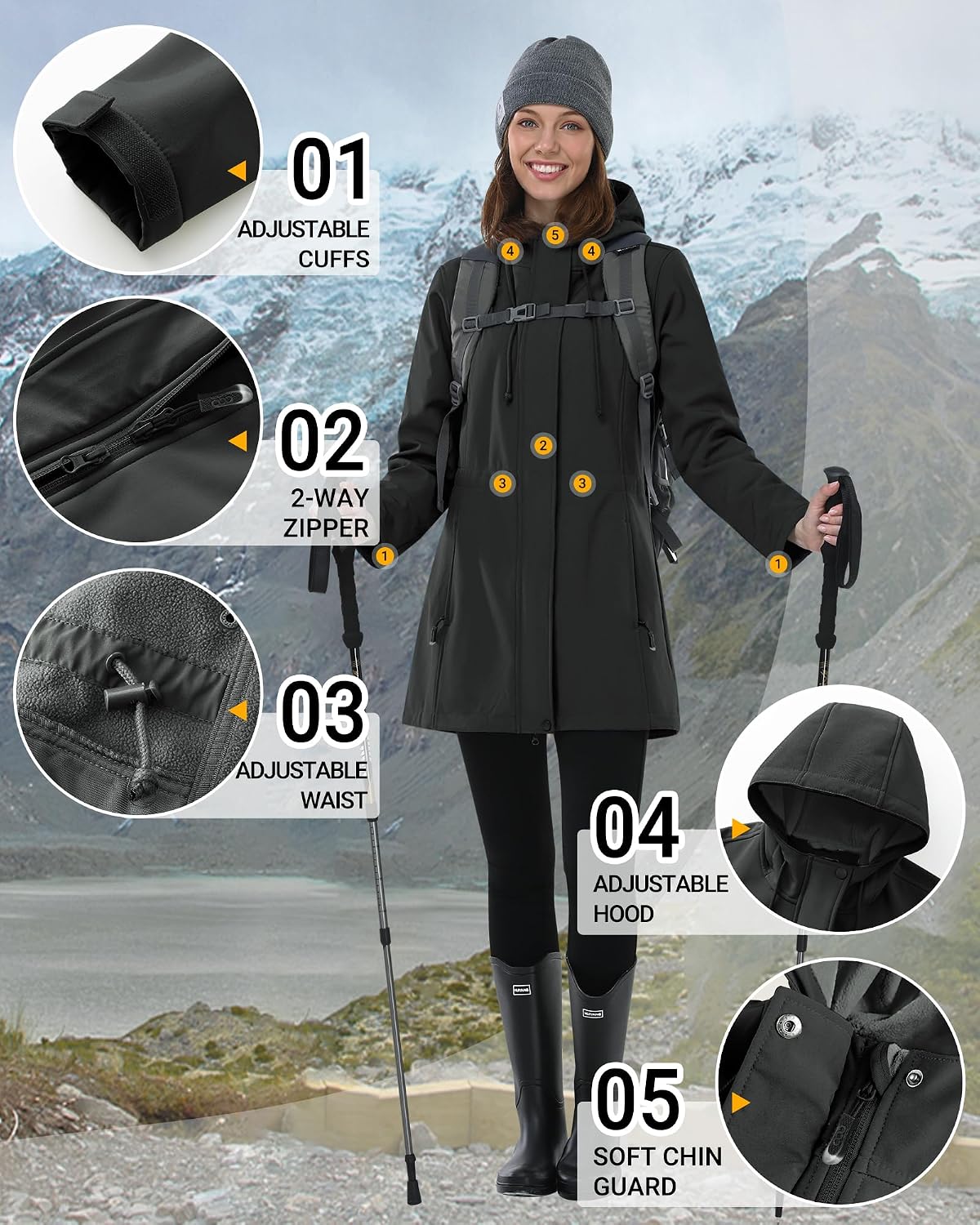 Detalle de Outdoor Ventures softshell rain jacket