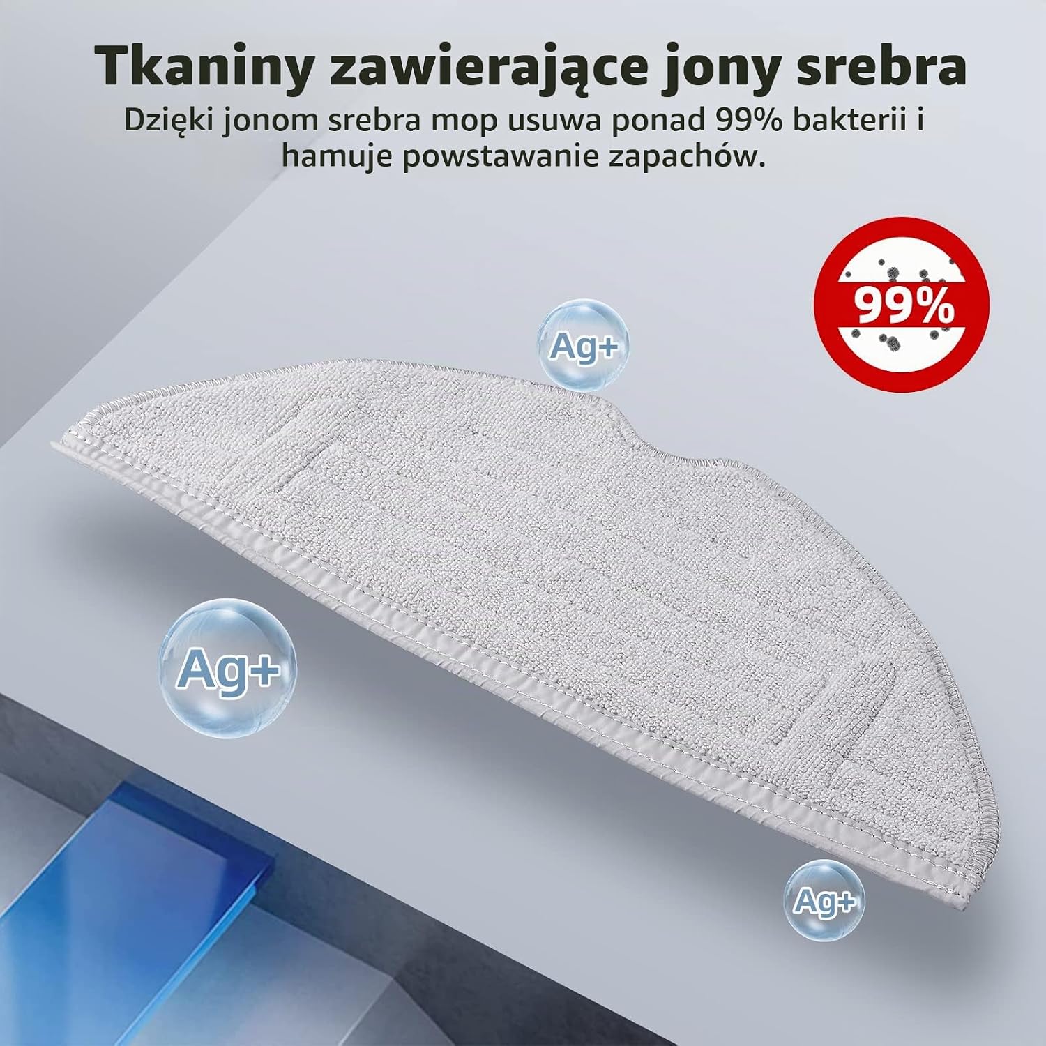 Detalle de Alloytool ściereczki VibraRise do Roborock S8 i S7, 8 sztuk, jasnoszare