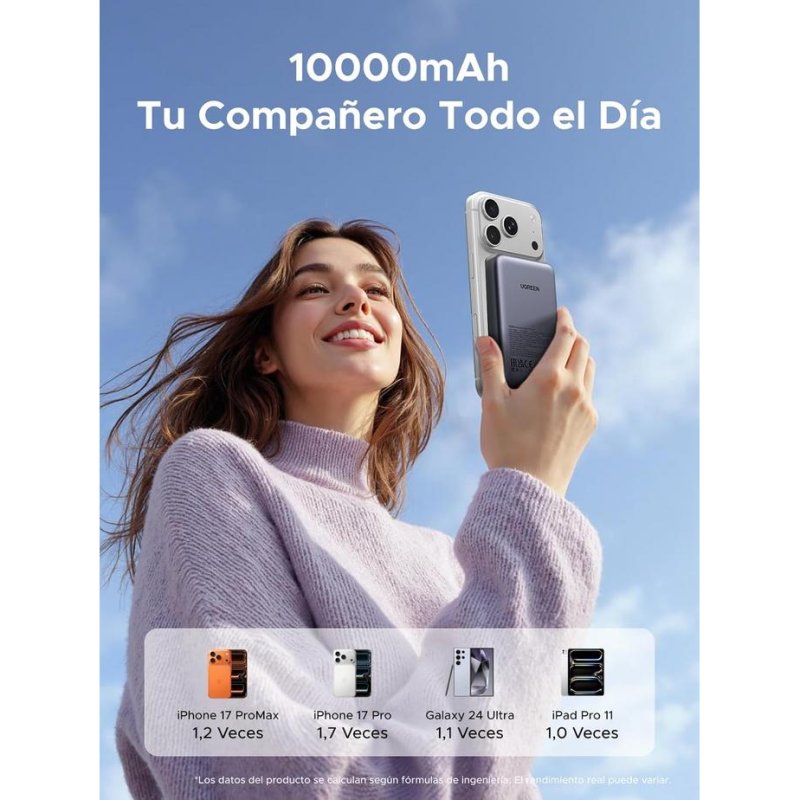 Detalle 2 de Power bank Ugreen PB561 10000mAh: carga rápida y fijación magnética en un solo paquete