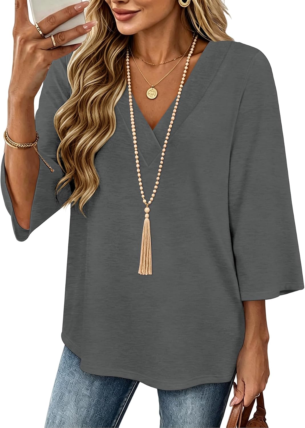 Thumbnail 6 de KK-Nature Women's V-Neck Top