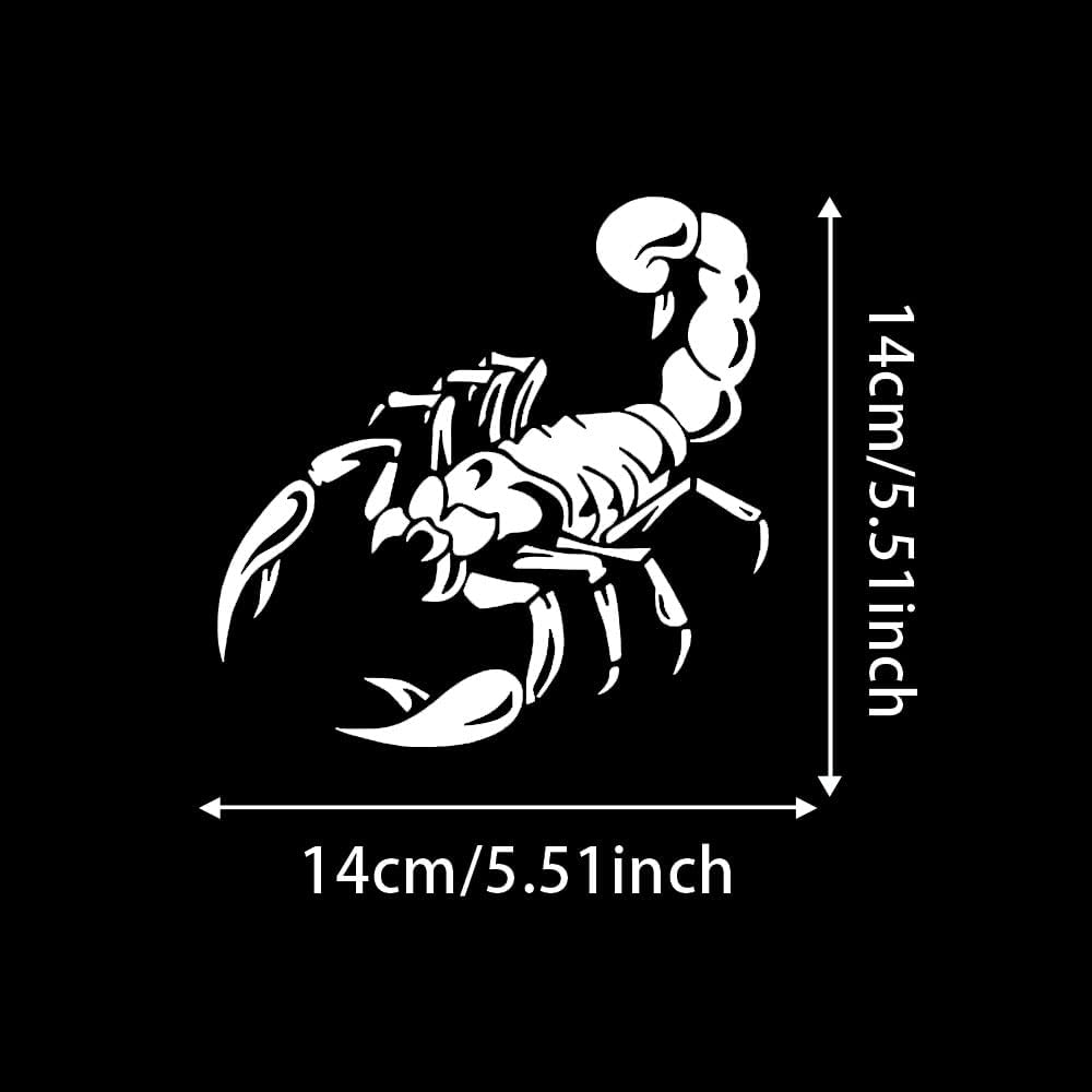 Detalle 2 de Set of 2 Scorpion Vinyl Stickers – 5.5" x 5.5" Waterproof Tribal Emblem for Motorcycle, Car or Helmet (White)