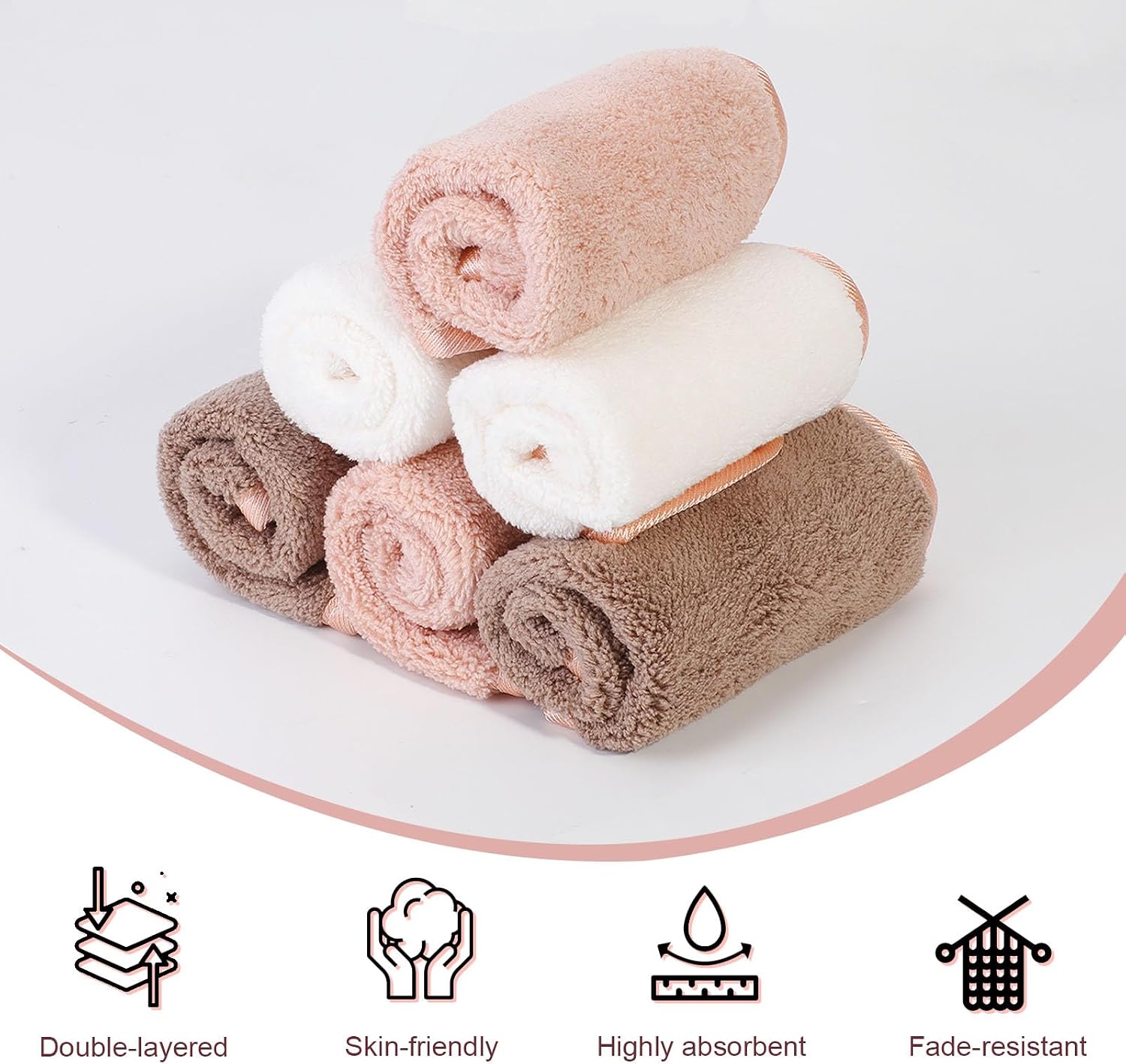 Detalle de PHOGARY PSK6-6 Microfibre Face Cloth herbruikbare microvezel gezichtsdoeken, 6 stuks
