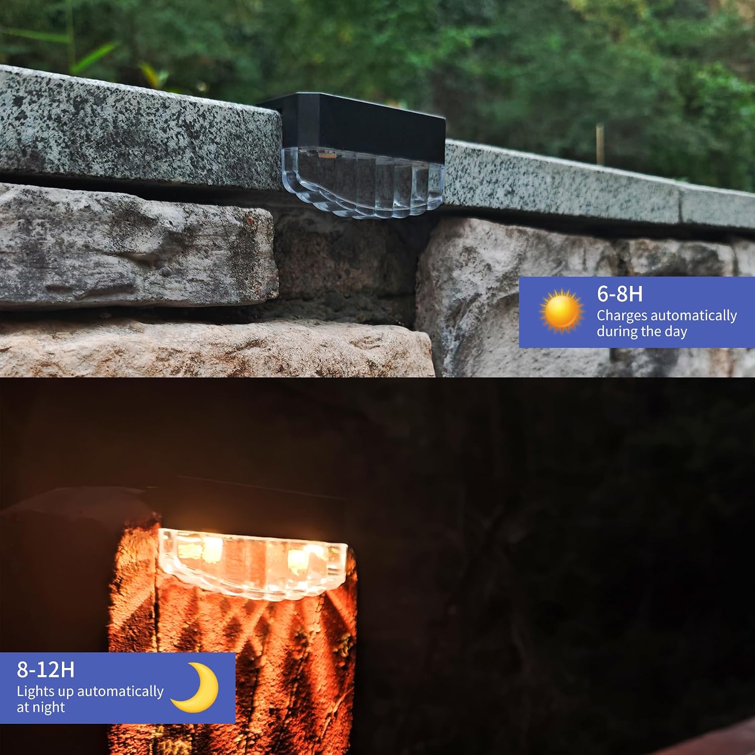 Detalle de Sylvwin Lampade Solari per Uso Esterno – Confezione da 6 Luci LED da Parete (Bianco Caldo)