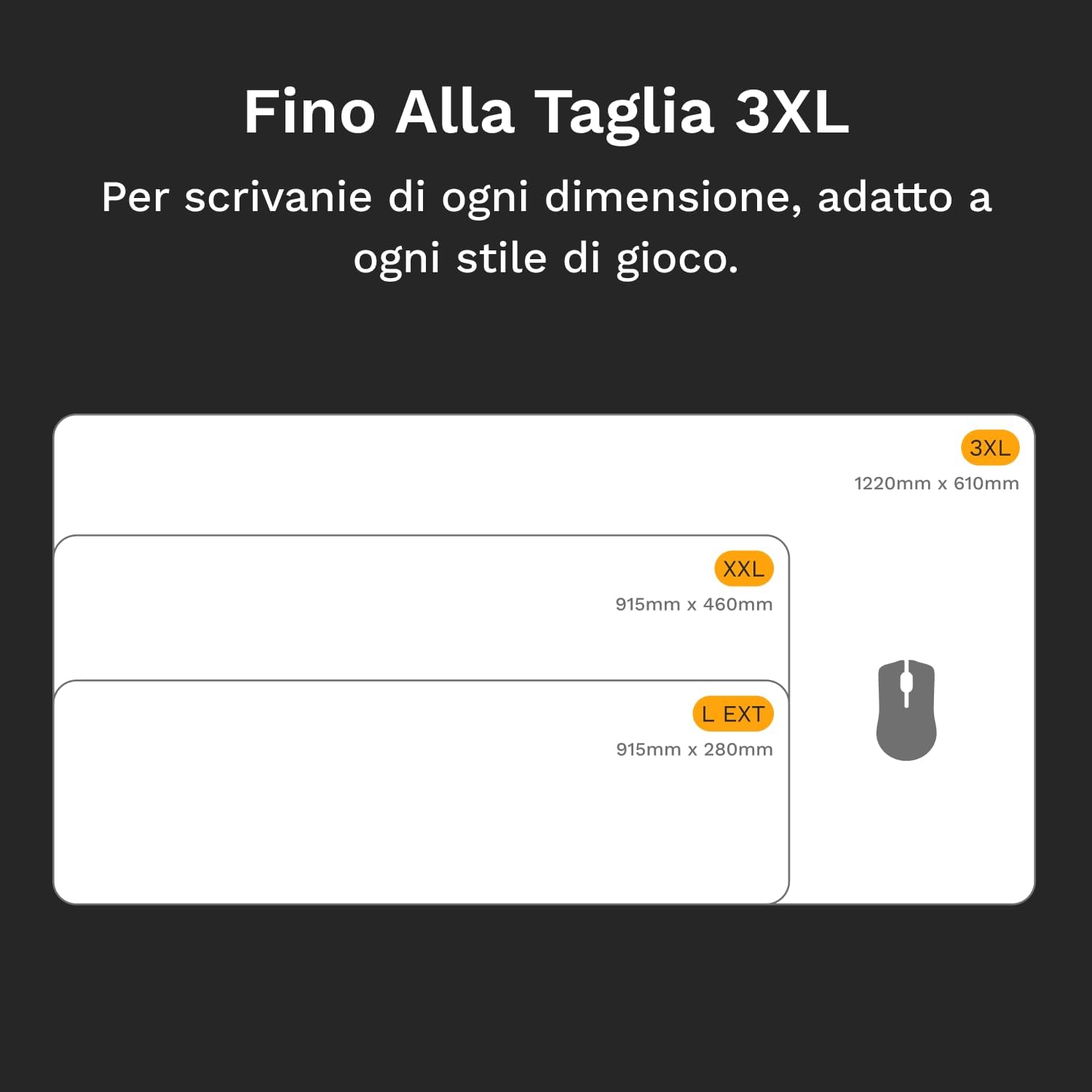 Thumbnail 5 de GLORIOUS Gaming Mouse Pad GMP 2 XXL 2XL bianco (915×460×3 mm) con bordi cuciti e base antiscivolo