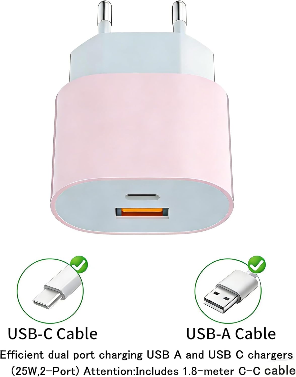 Thumbnail 1 de Caricabatterie rapido da 25W con cavo USB-C da 1,8 m: ricarica sicura e versatile per iPhone, iPad e molto altro