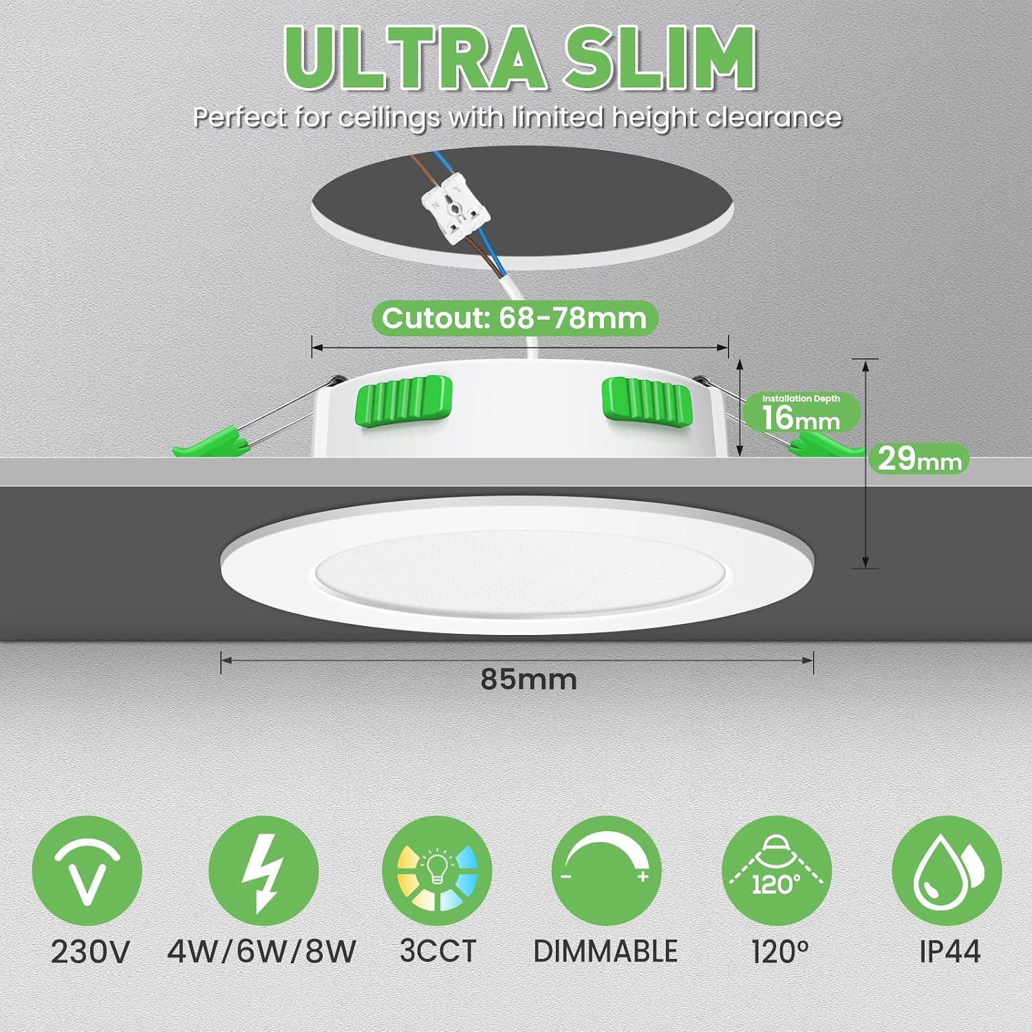 Thumbnail 1 de ALUSSO LED Einbaustrahler 10er Set 68 mm