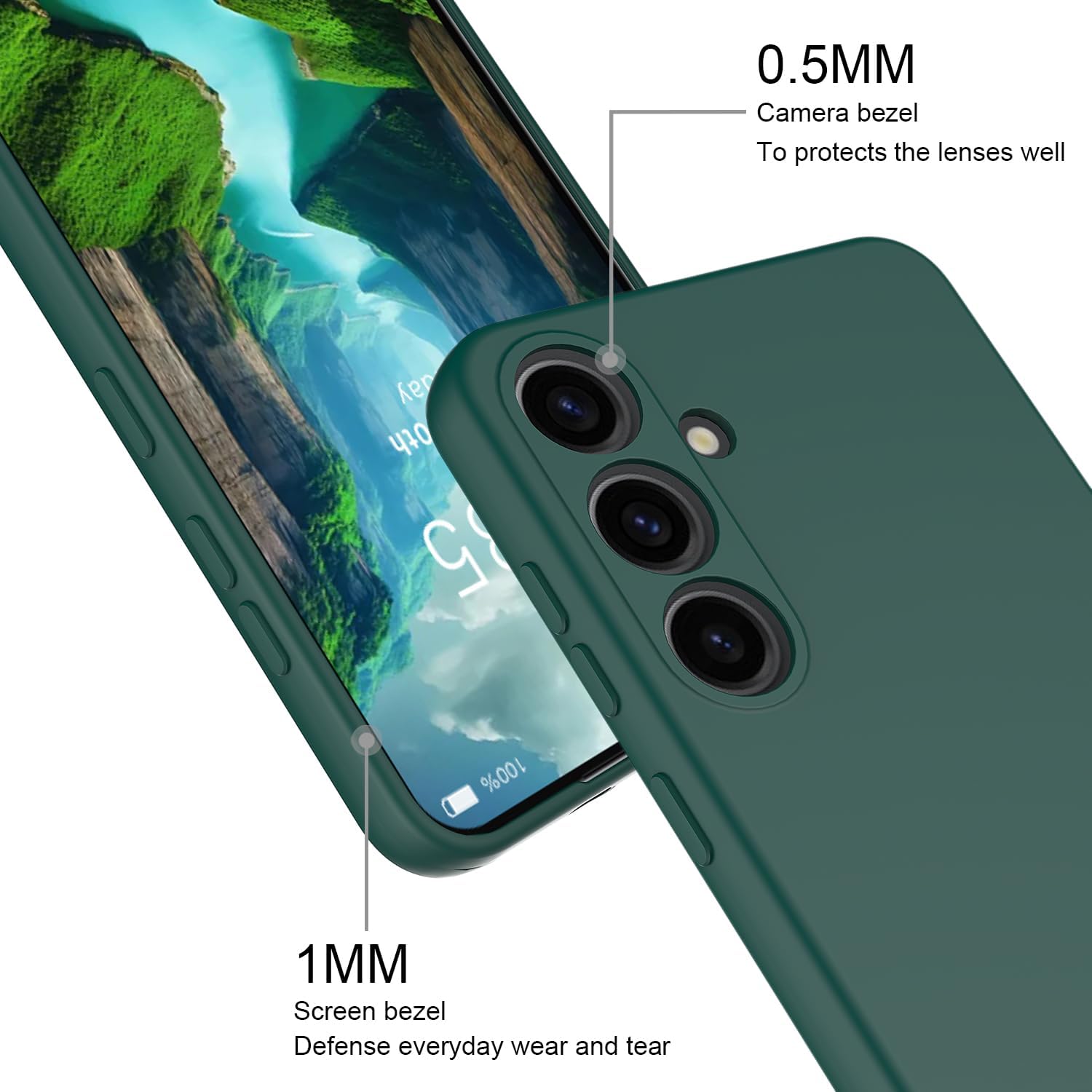 Detalle de HAII Samsung Galaxy A57 6.7-Inch Phone Case, Dark Green