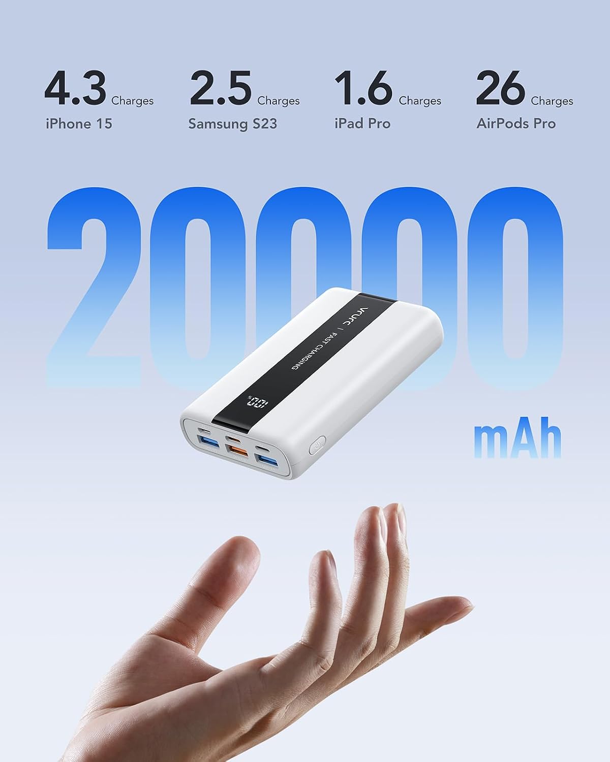 Detalle 2 de VRURC Power Bank 20000mAh 22.5W Mini