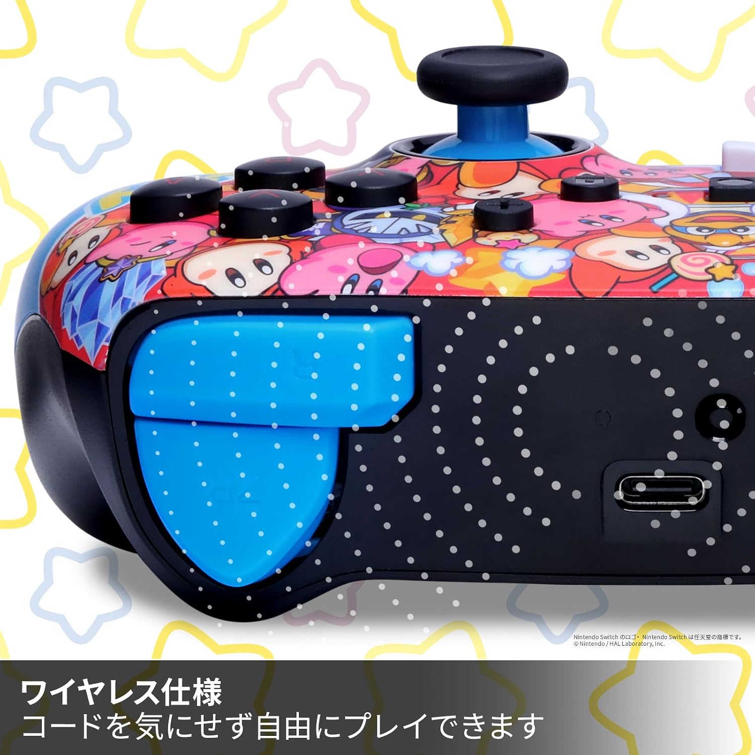Detalle de PowerA NSGP0443JP-01 星のカービィ ワイヤレスコントローラー Bluetooth 5.0・背面ボタン搭載