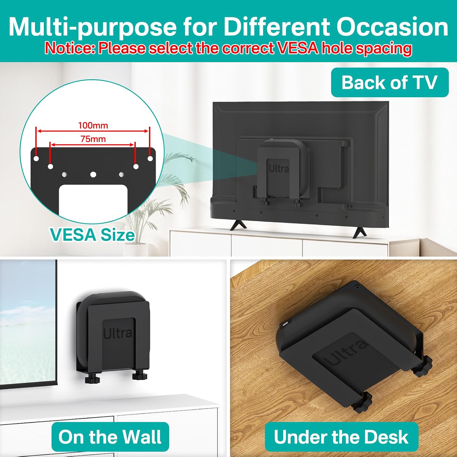 Detalle de tiebutie Adjustable Wall Mount for All Roku Ultra Holders