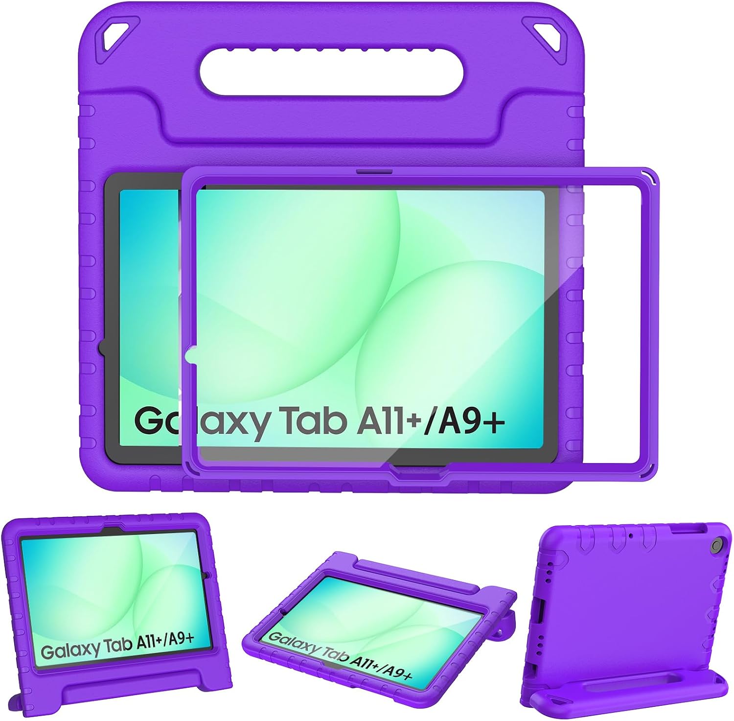 Detalle de TOPWANT Kids Case with Built-in Screen Protector for Samsung Galaxy Tab A11+ / A9+ 11-inch (Purple)
