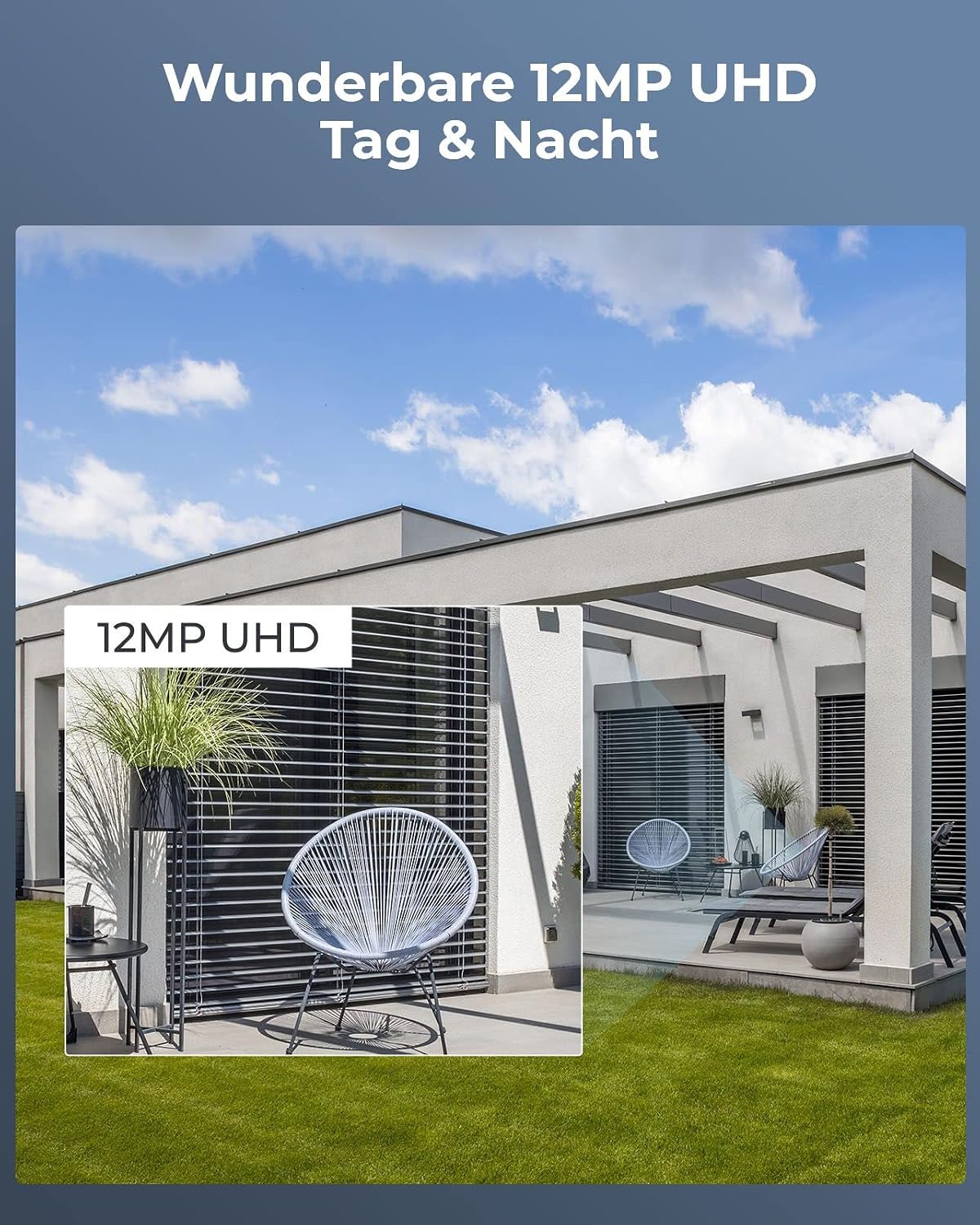 Detalle 2 de Reolink 12MP RLK16-1200B8-A Outdoor-Überwachungskamera-Set mit 8× PoE, Spotlights, 2-Wege-Audio und 16CH 4TB NVR