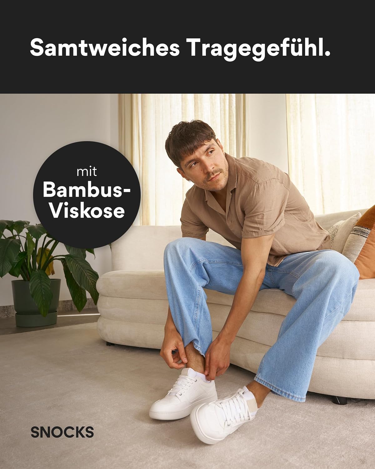 Detalle de Snocks Premium Bambus Sneaker Socken 6er Pack – für Herren & Damen, Gr. 35–50