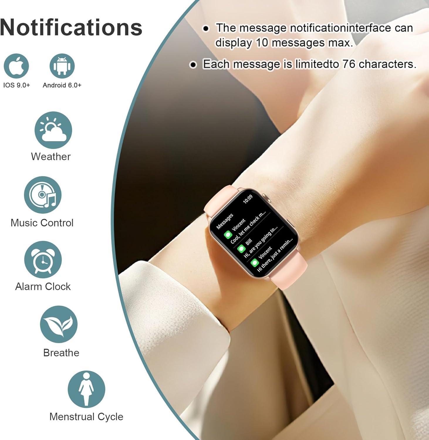 Thumbnail 4 de IOWODO Smart Watch 1.91" HD fitness smartwatch