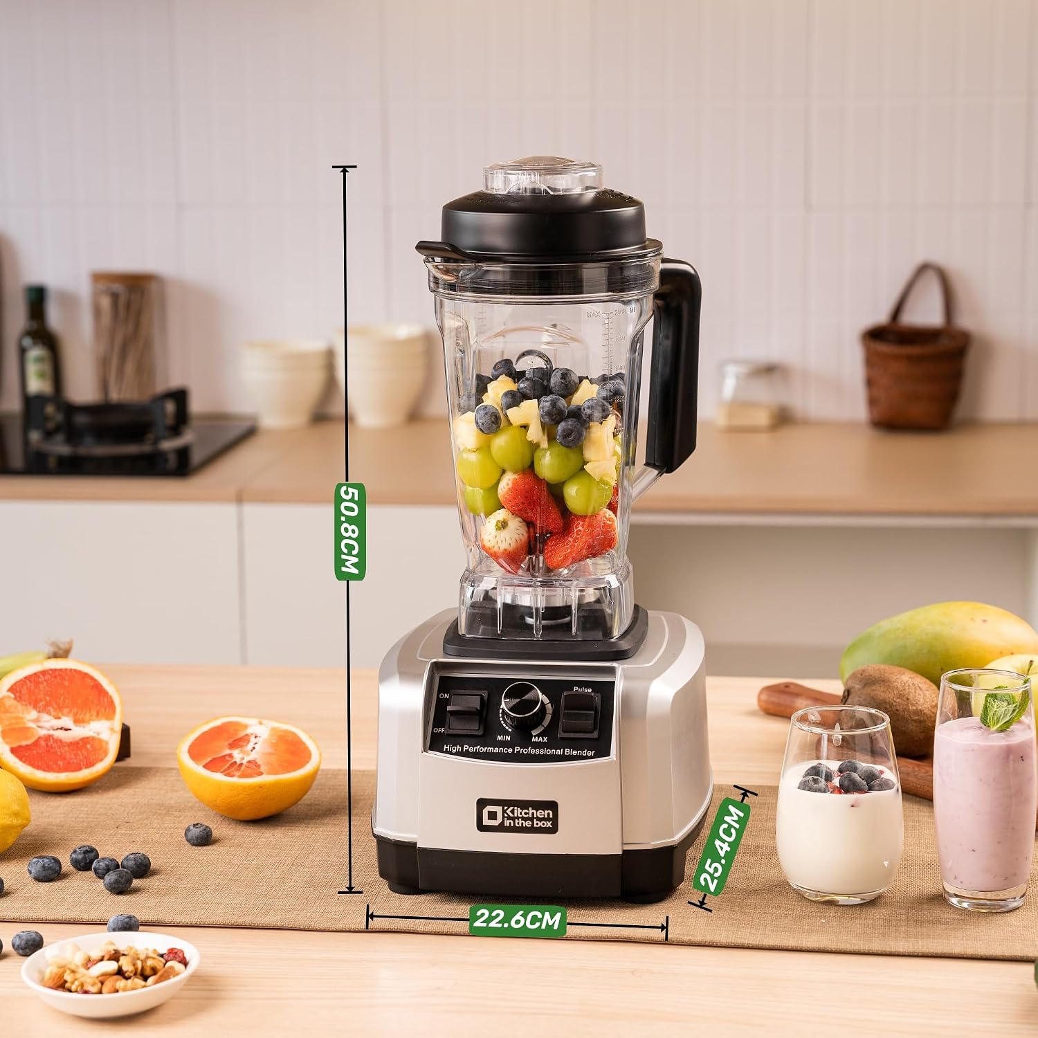 Thumbnail 4 de Kitchen in the box High Performance Jug Blender, 2L Large Capacity with 1500W — 8‑Leaf 3D Blades