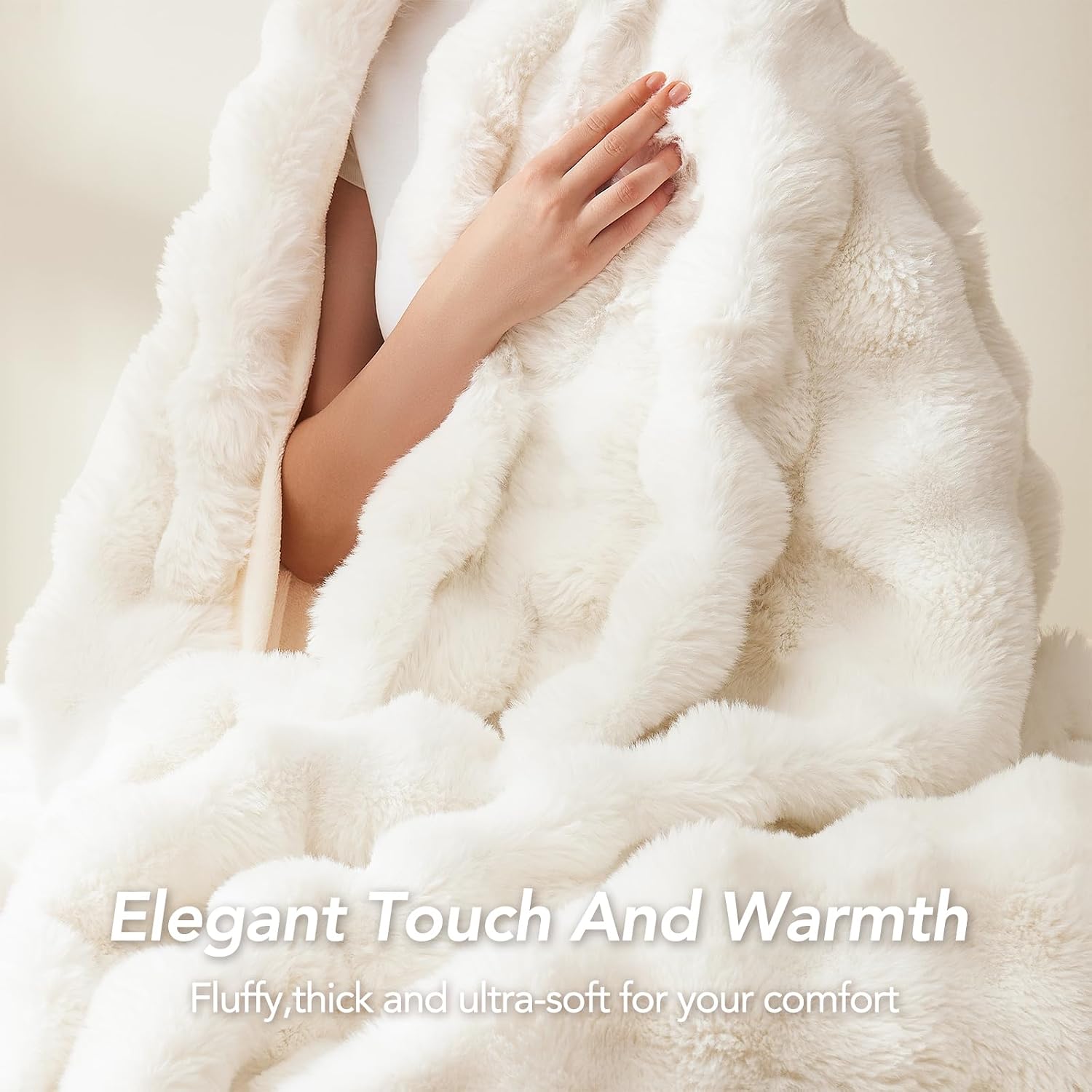 Thumbnail 4 de L'AGRATY Faux Rabbit Fur Blanket 150x200cm