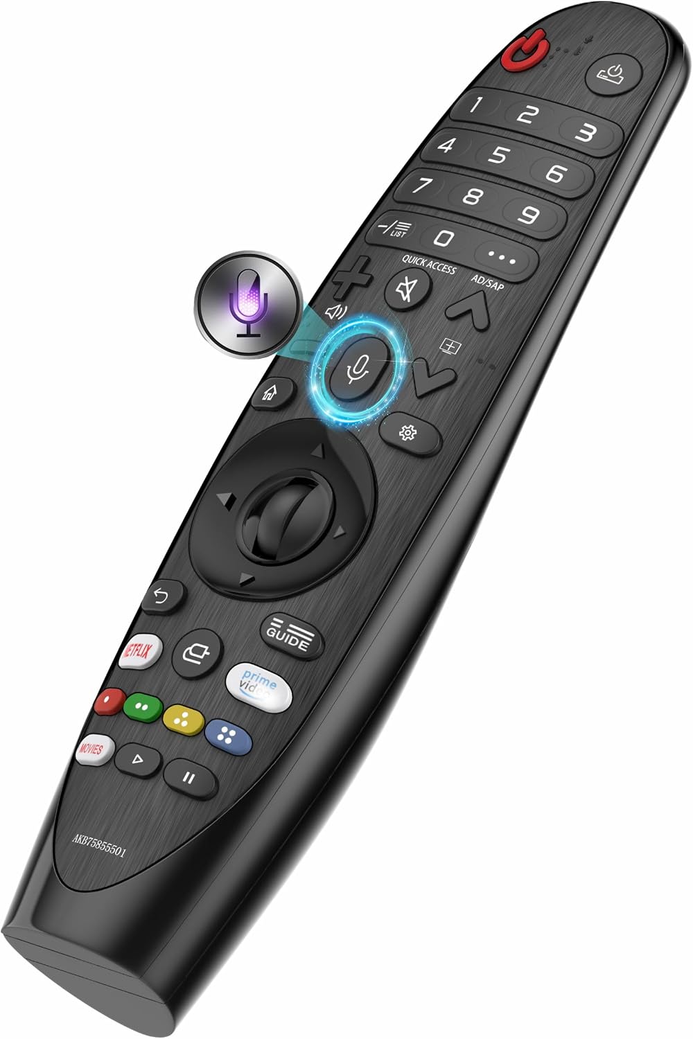Detalle de Replacement for LG TV Remote with Voice Control and Pointer (AKB75855501, MR650A, MR24/GA, MR23/GA, MR22/GN, MR21/GC, MR20/GA, MR19/BA, MR18/BA) for 2019–2025 LG Smart TVs