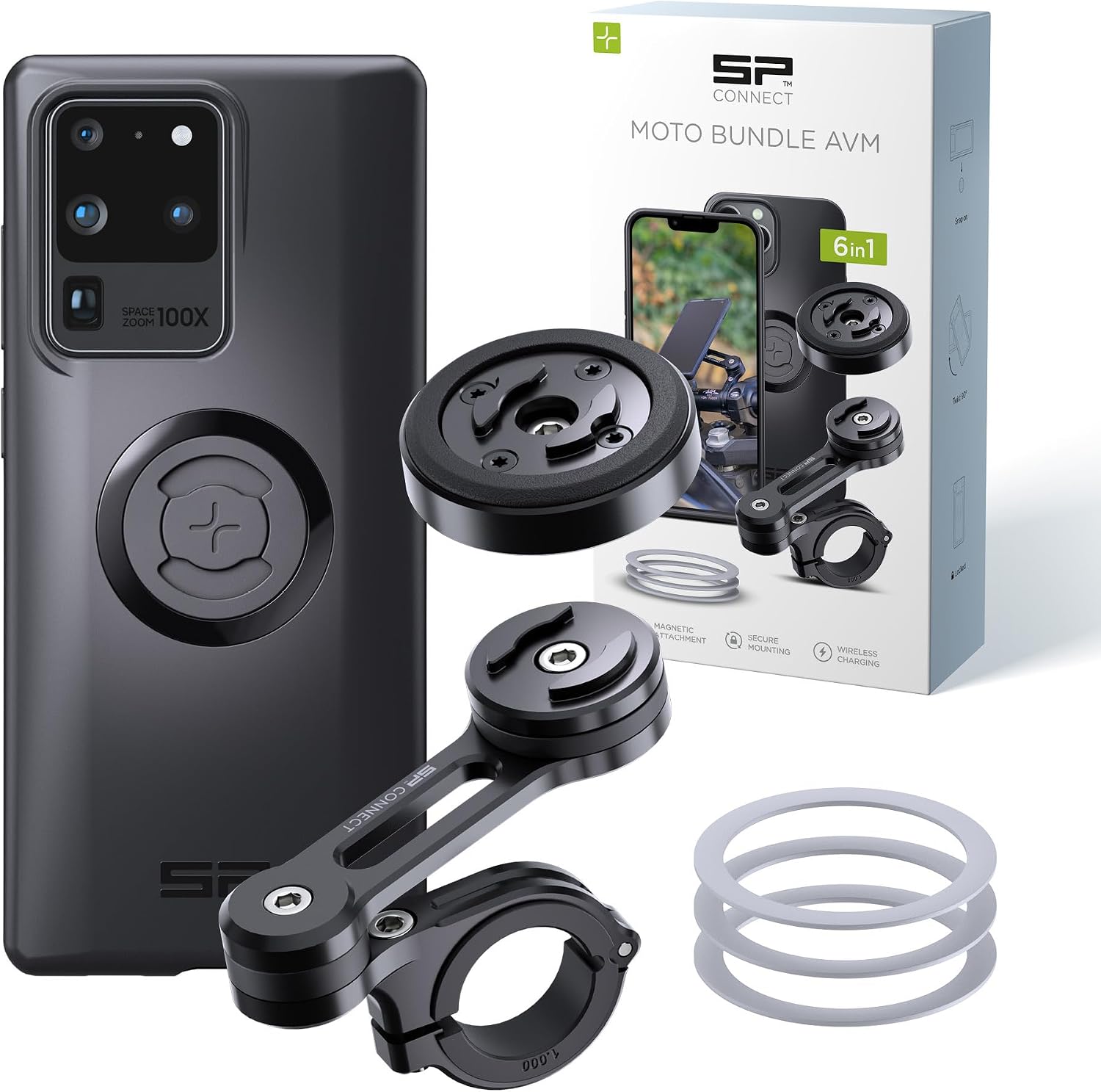 Detalle de SP CONNECT Support de téléphone Moto Moto avec module anti-vibrations SPC+ (compatible Samsung S20 Ultra, MagSafe)