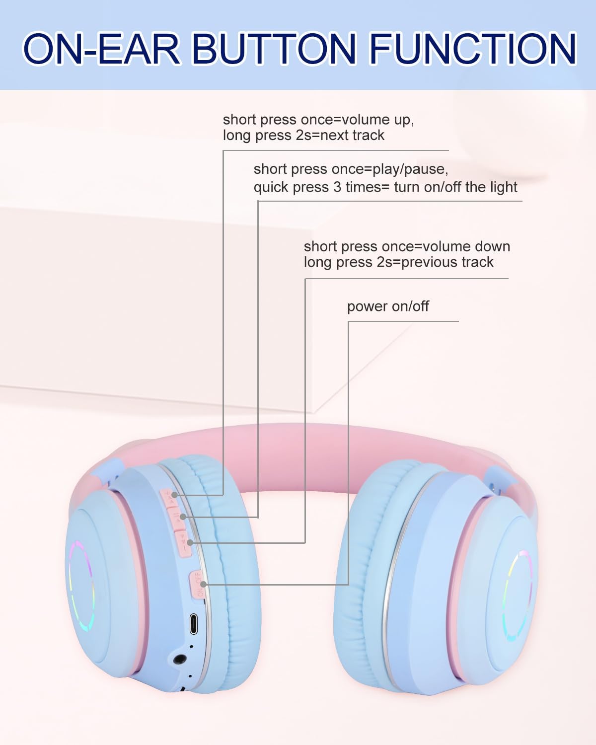Thumbnail 3 de Sendowtek Kids Wireless Headphones with Cat Ears