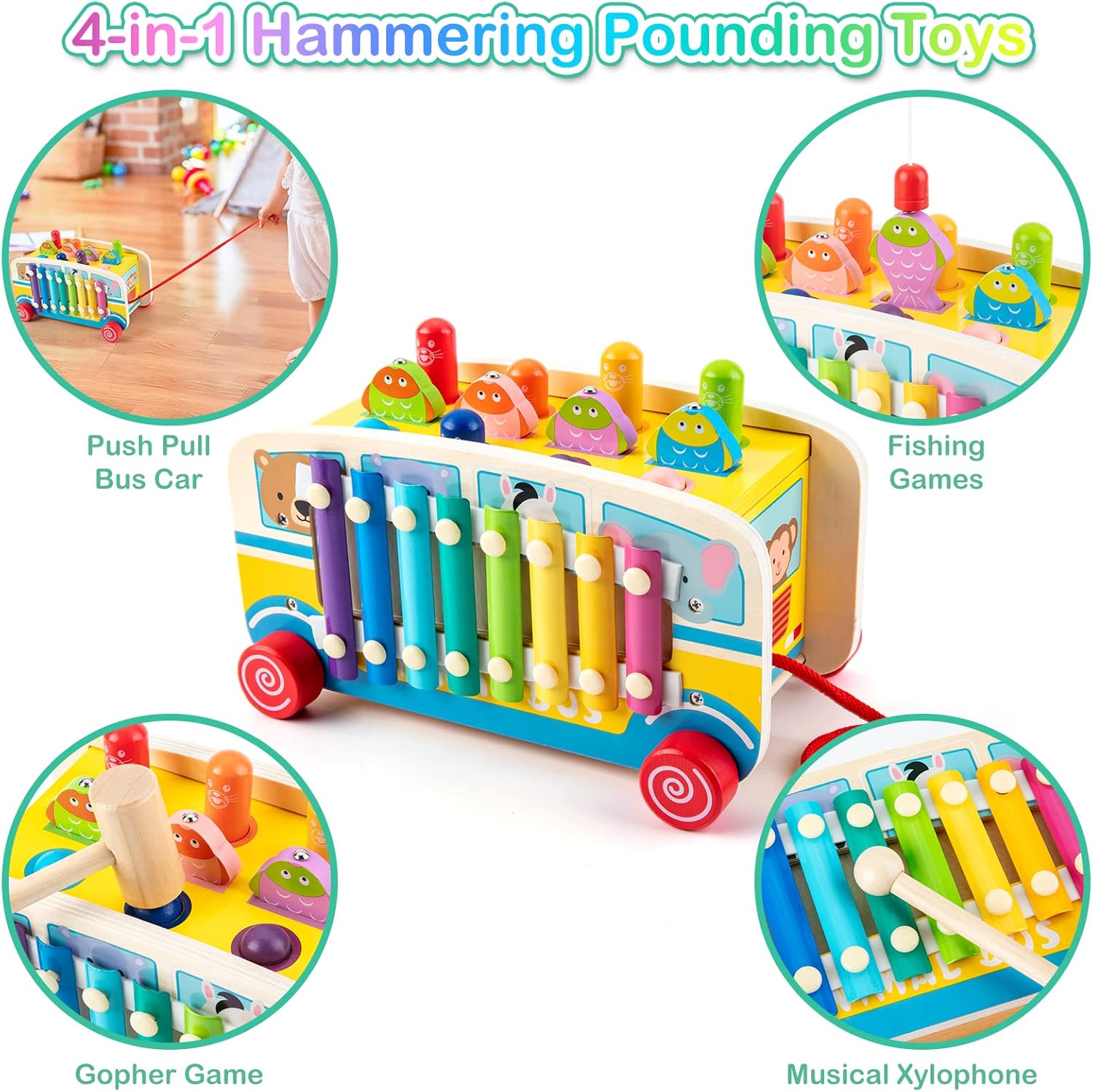 Detalle 2 de Sundaymot Giochi Montessori 4 in 1 per bambini 3–6 anni