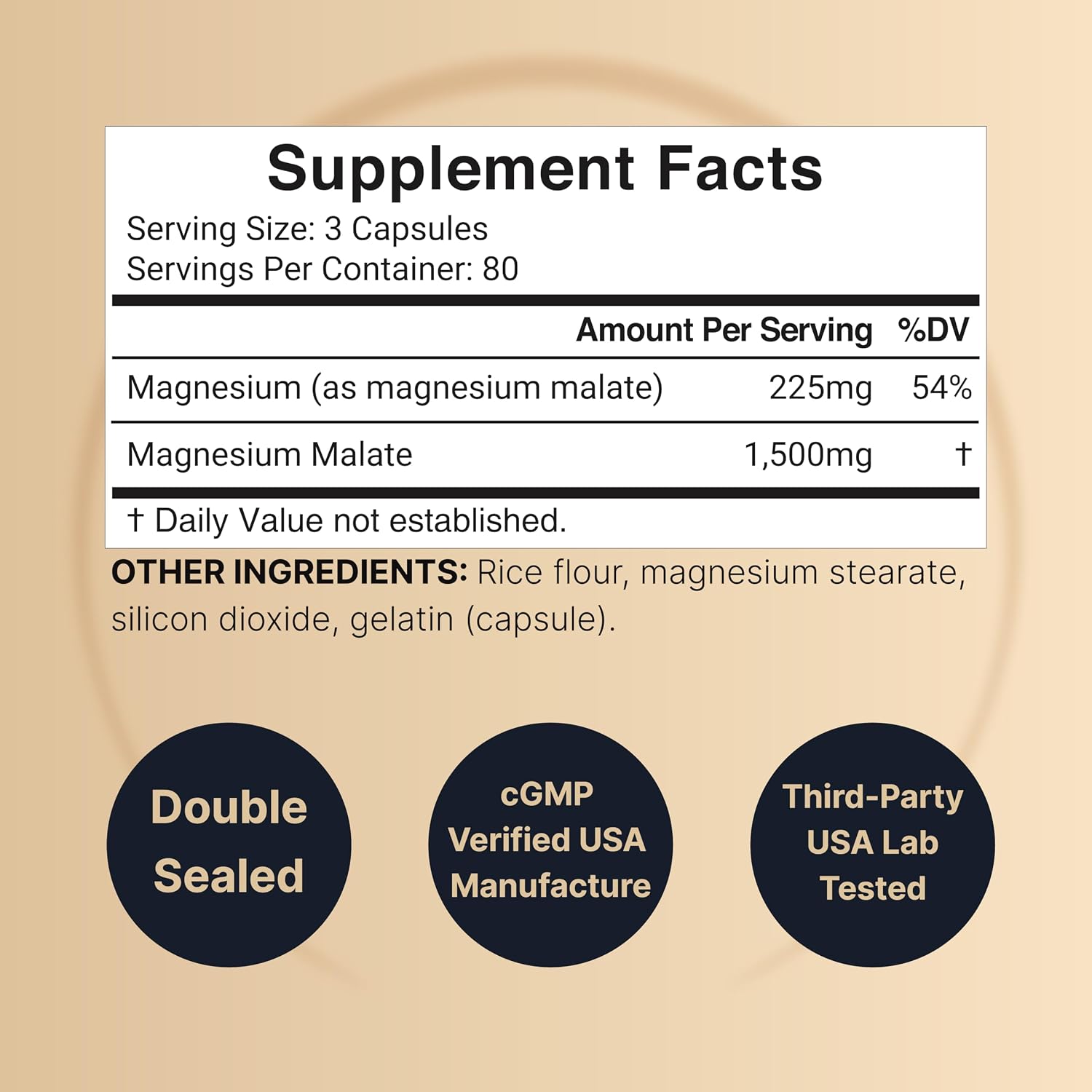 Detalle 2 de NatureBell Magnesium Malate Capsules 1,500 mg