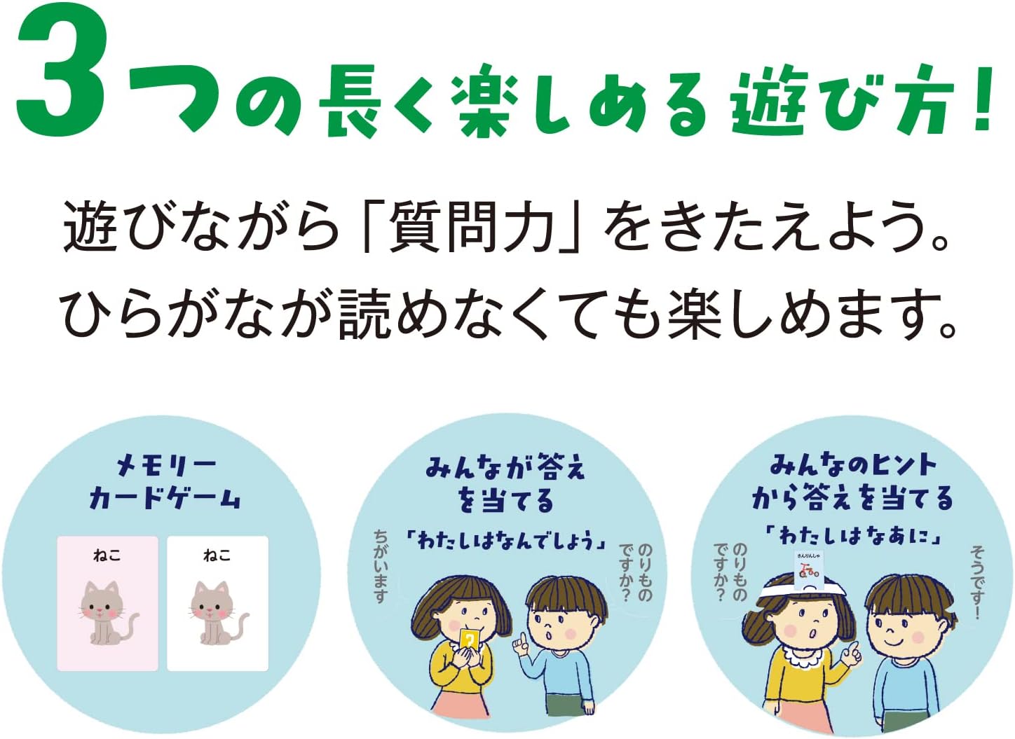 Detalle de 学研 わたしはなあに?カードゲーム 83067|3つの遊び方・文字が読めなくても楽しめる