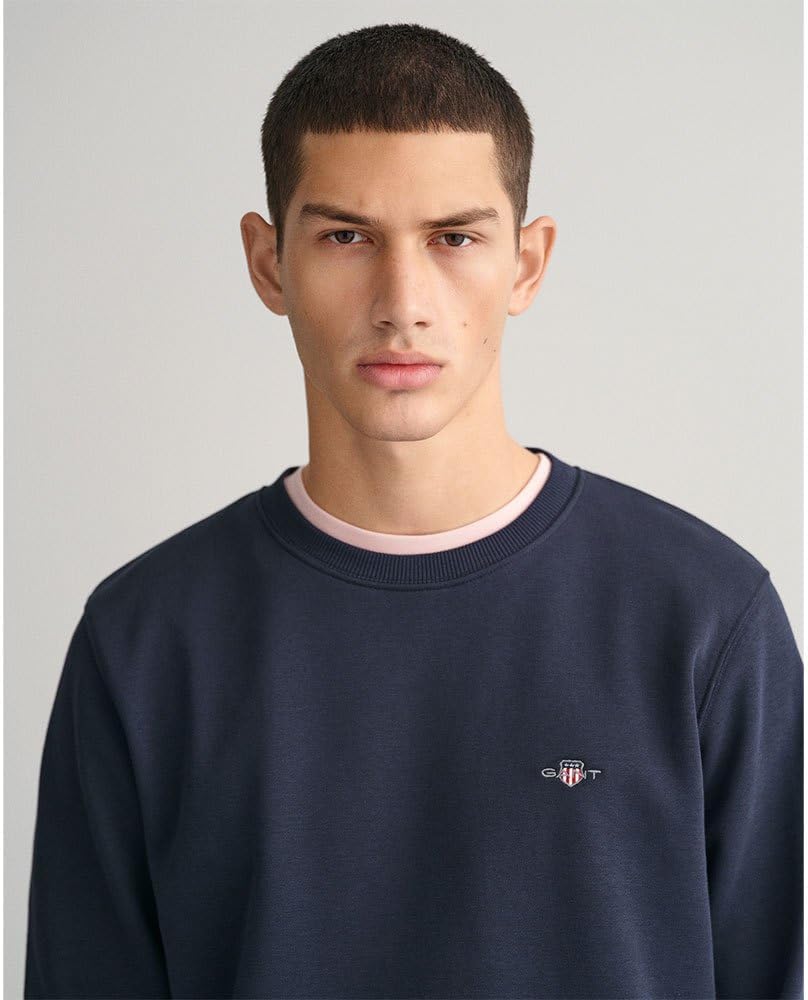 Thumbnail 2 de GANT Men’s Shield Crew Neck Sweater in loopback cotton blend