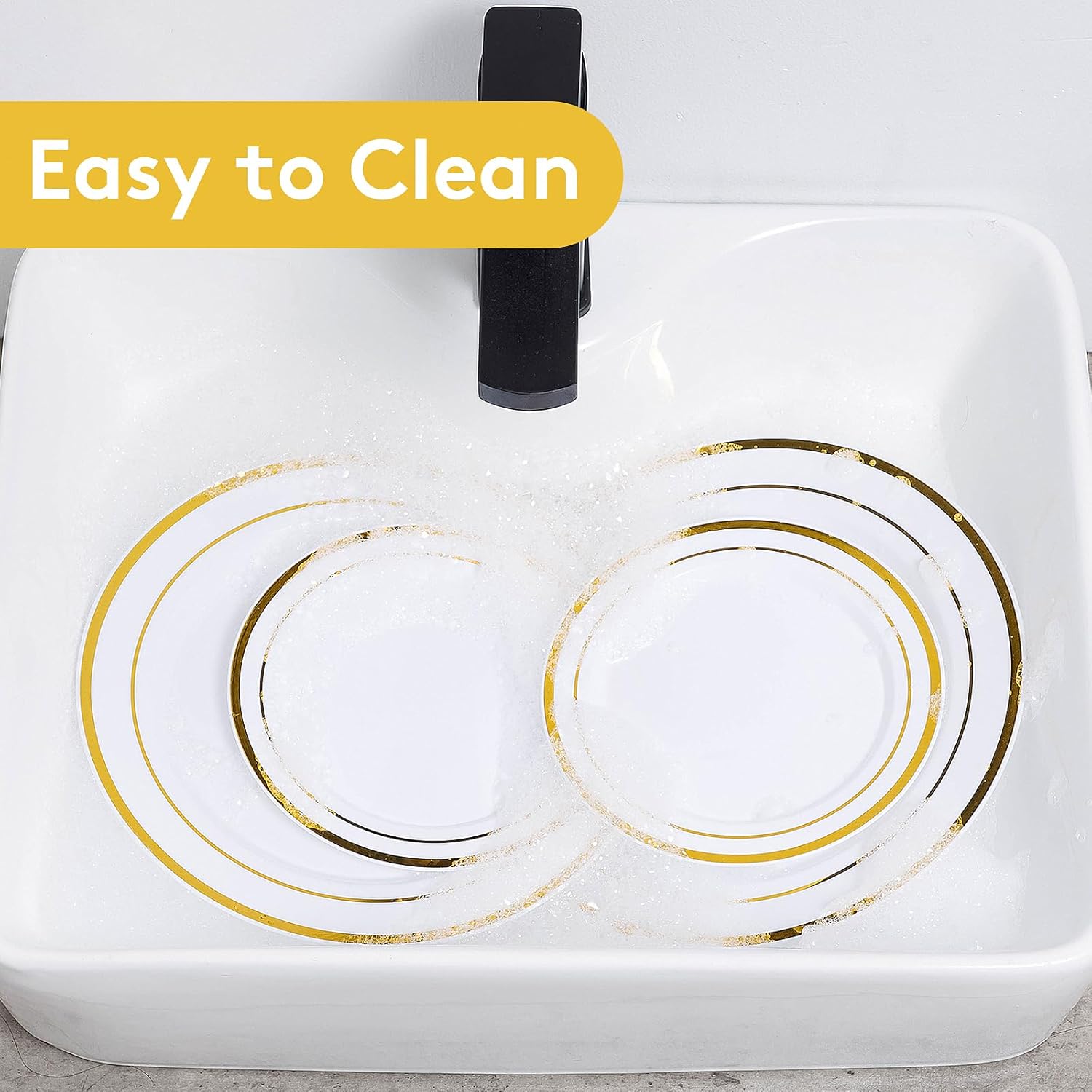 Thumbnail 6 de Goodluck 200PCS Gold Plastic Plates 🍽️