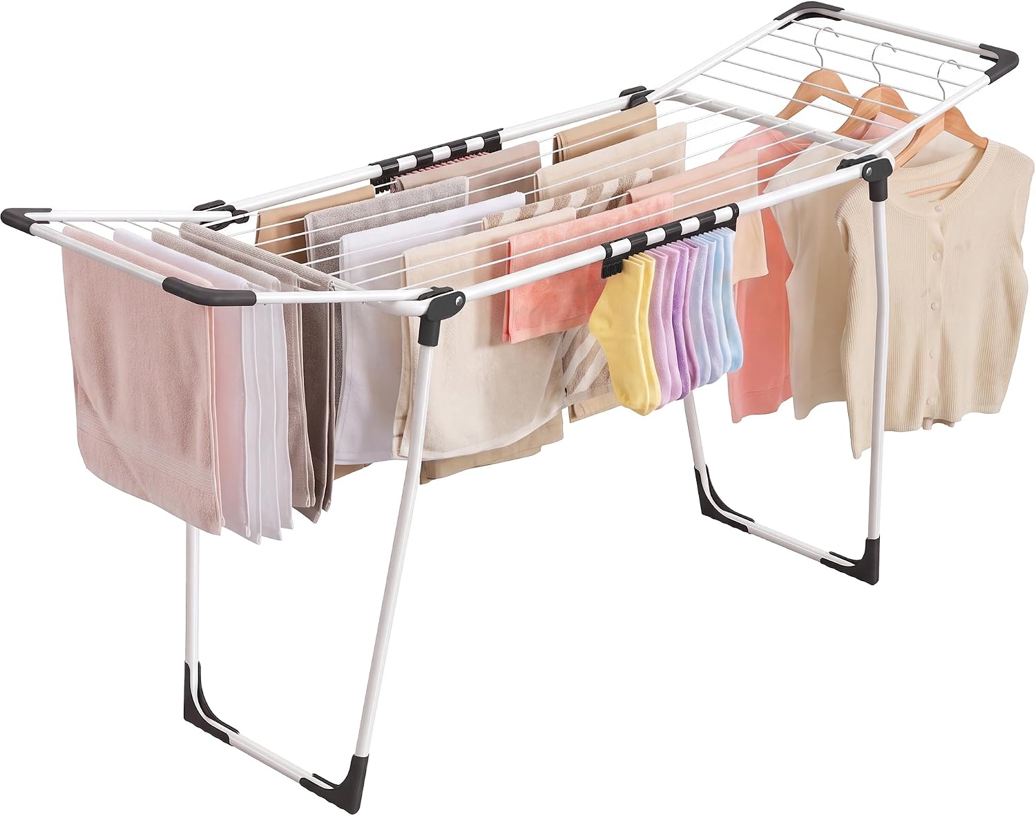 Detalle de SONGMICS LLR518W01 BUNJI Winged Clothes Airer, 18 m Drying Space