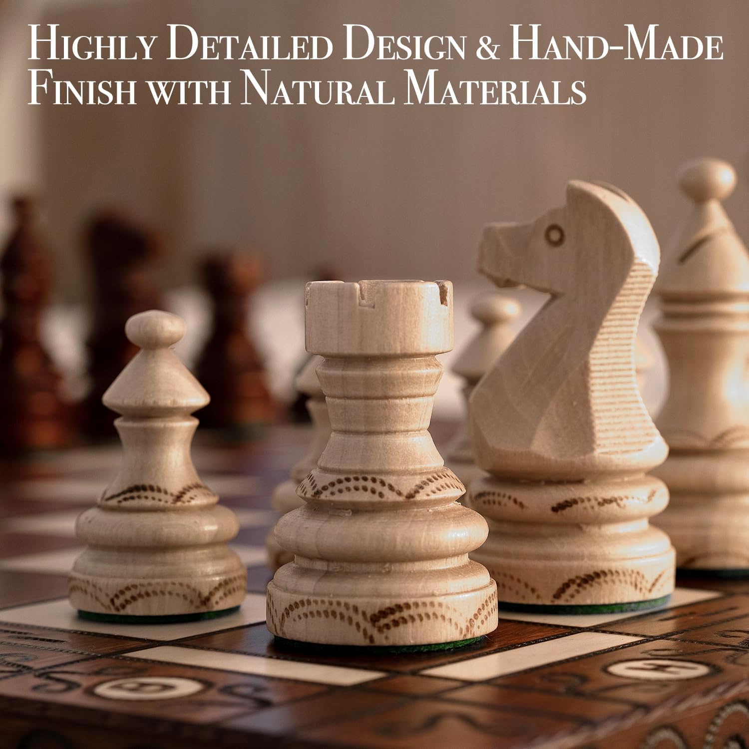 Detalle 2 de Wegiel Imperator 21-Inch Luxury Wooden Chess Set