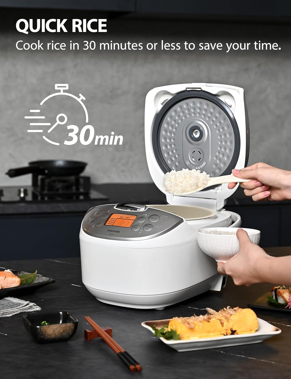 Thumbnail 5 de Toshiba Rice Cooker 6-Cup Capacity, Fuzzy Logic ๐