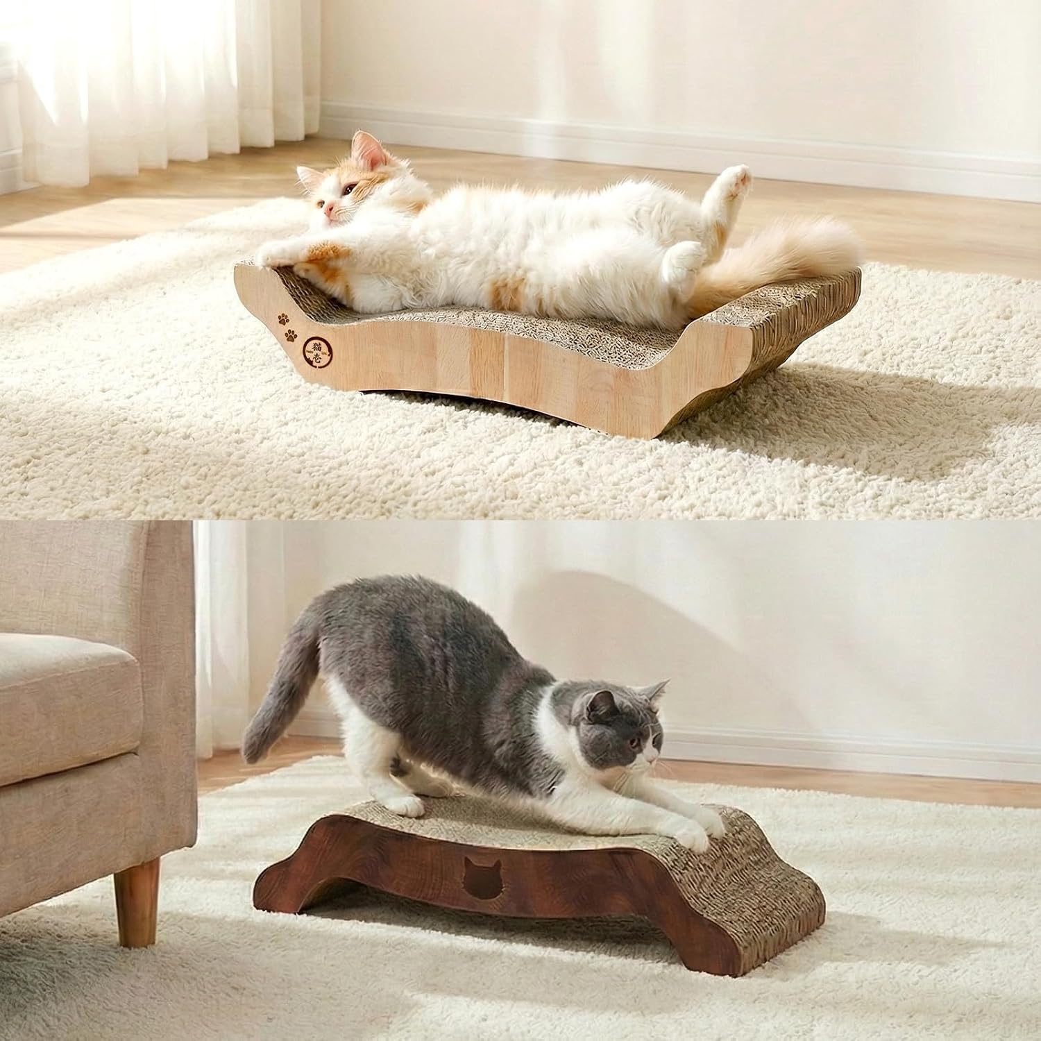 Thumbnail 6 de 猫壱 バリバリベッドM 猫用爪とぎ 両面使用・ダークブラウン