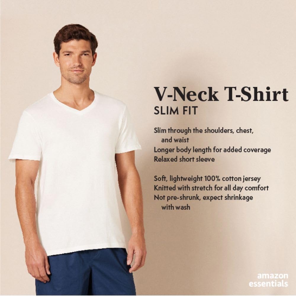 Thumbnail 1 de Amazon Essentials Men's V-Neck Undershirt, Breathable Cotton, Pack of 6