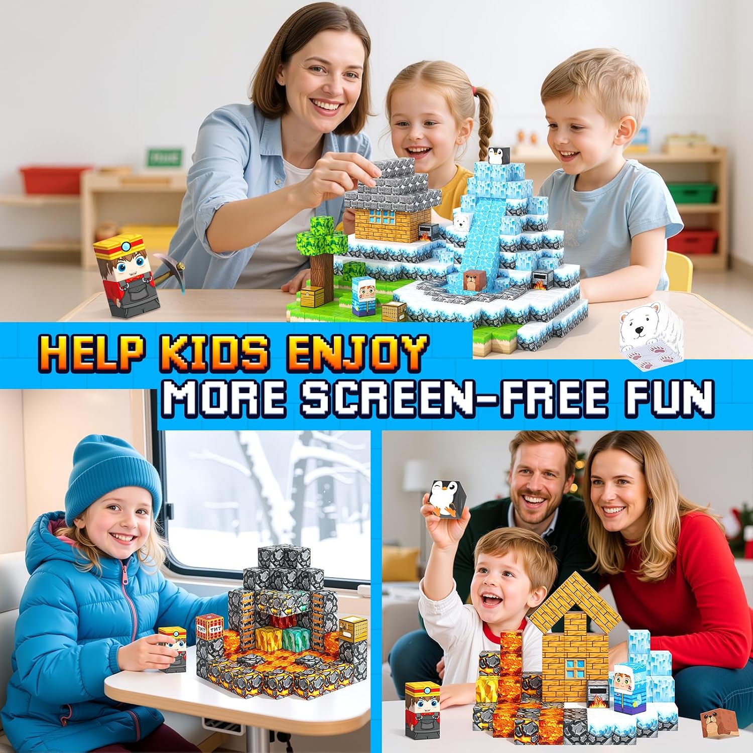 Thumbnail 6 de Magnetic Blocks 200PCS Magnetic Building Blocks