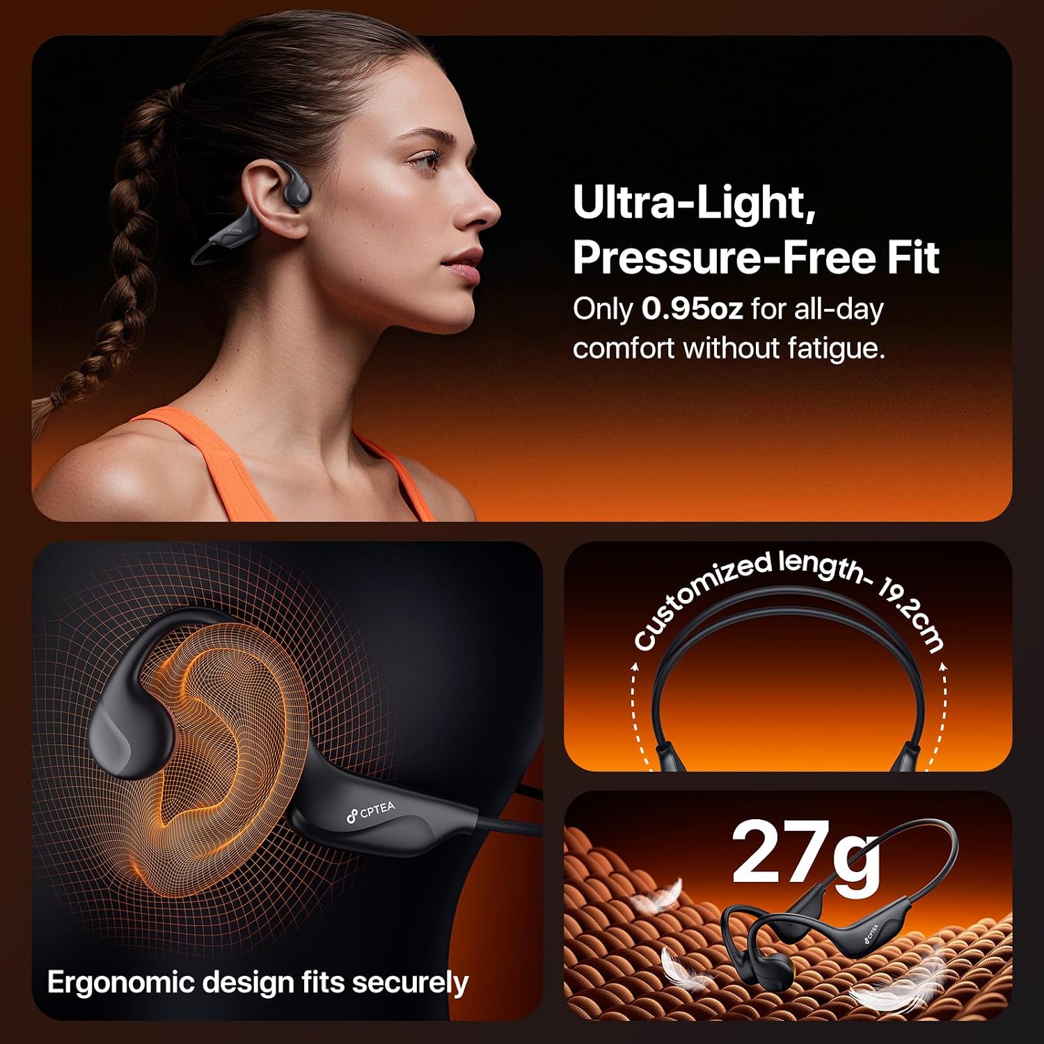 Detalle 2 de Bone Conduction Headphones Bluetooth 6.0