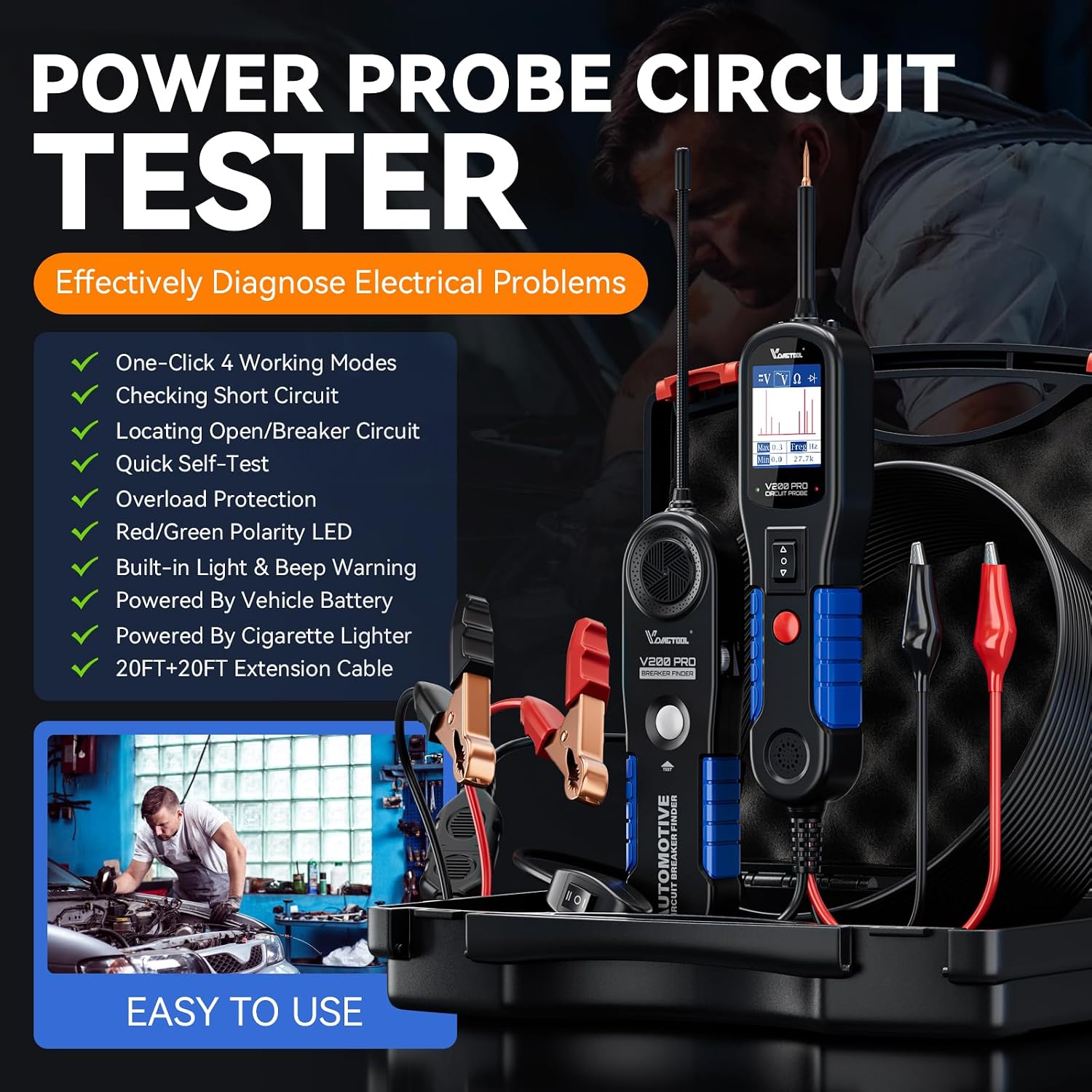 Detalle de VDIAGTOOL V200 Pro 30PCS back probe kit