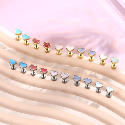 Thumbnail 6 de LOLIAS Pendientes Niñas de Titanio en Forma de Corazón, Oro Hipoalergénico