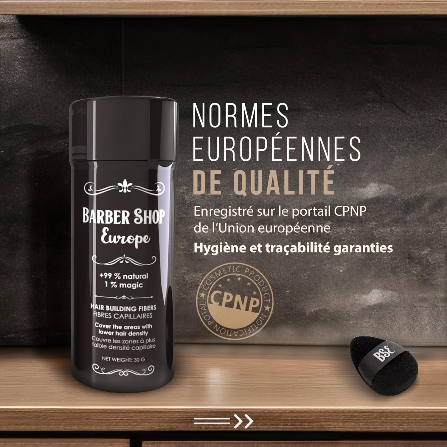 Detalle de Kit x3 Fibre Capillaire Spray (châtain foncé) avec applicateur et optimiseur – poudre densifiante anti-ruissellement