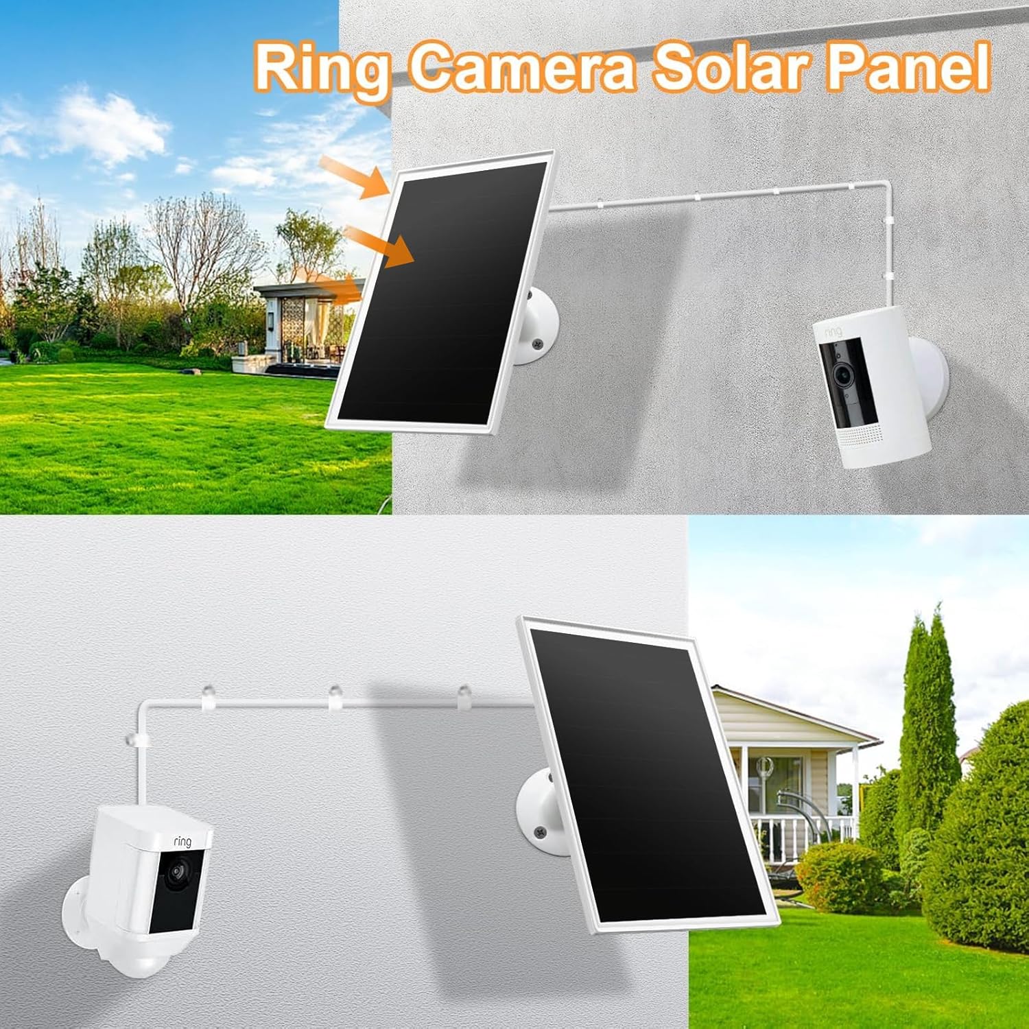 Thumbnail 1 de Solar Panel Charger for Ring Camera Battery (IP66 Waterproof, 5V 6W Fast Charging)