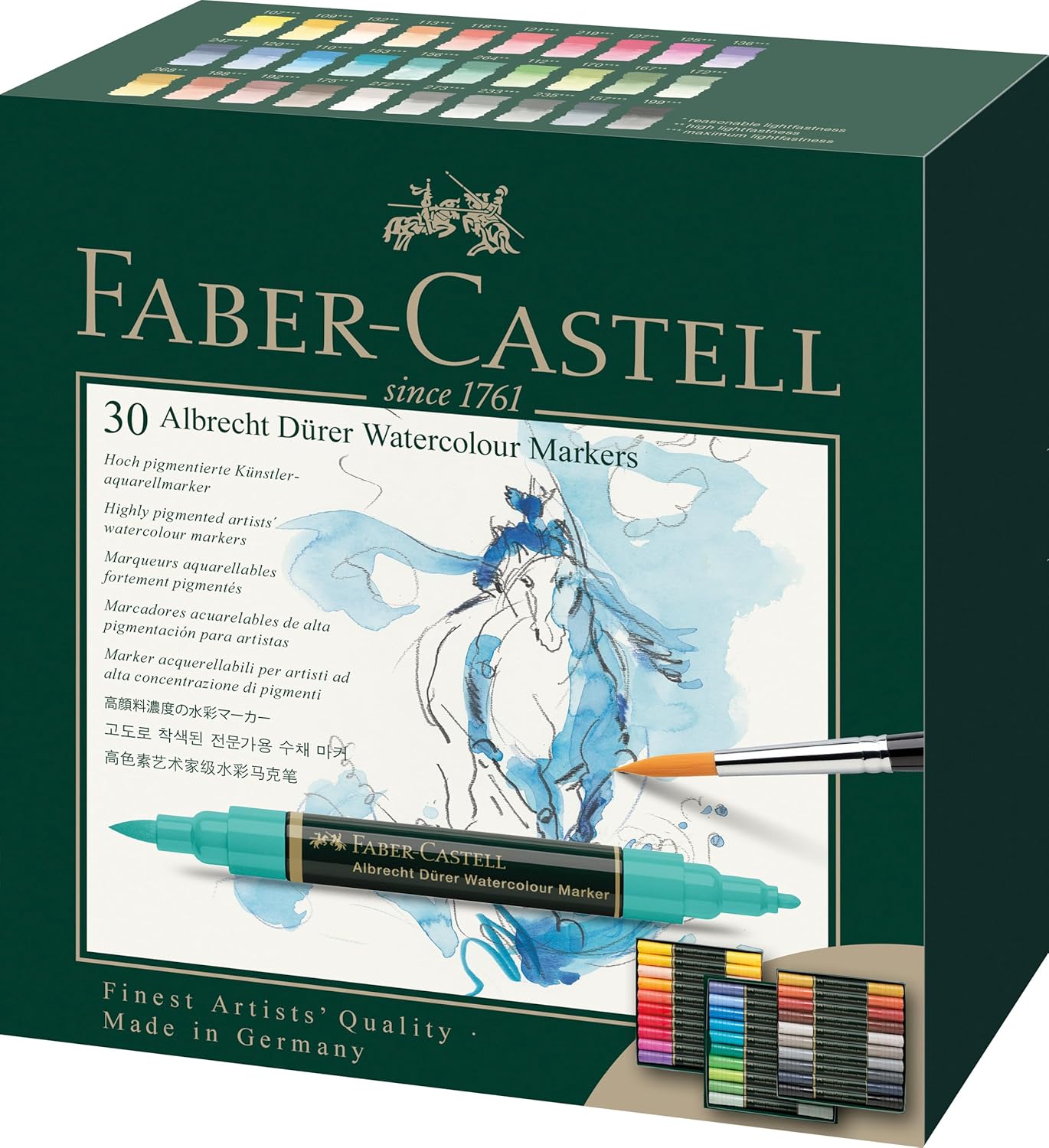 Detalle de Faber-Castell AG160330 Albrecht Durer 30-Piece Watercolour Marker Set