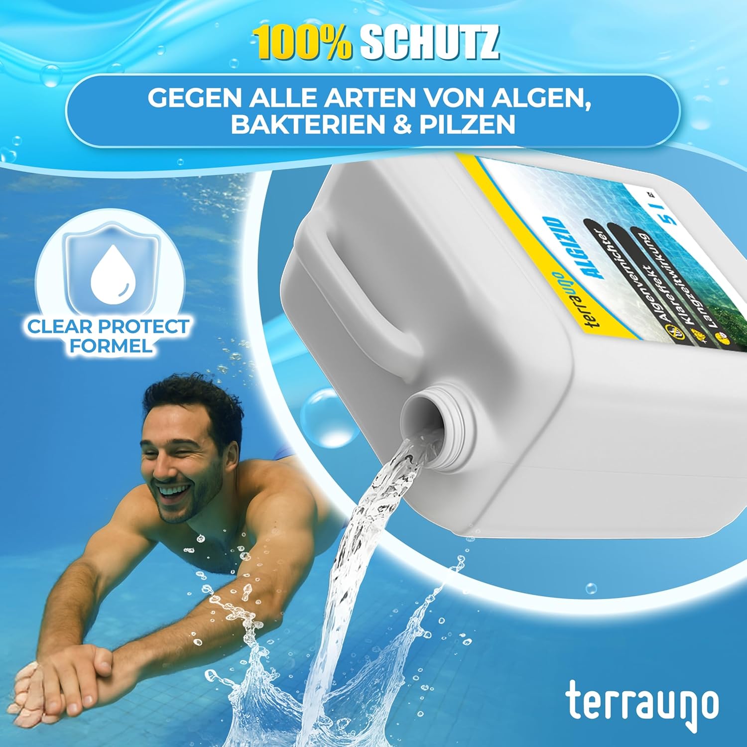 Thumbnail 5 de TerraUno Algizid für Pool – Algenvernichter mit Klareffekt, 5 L