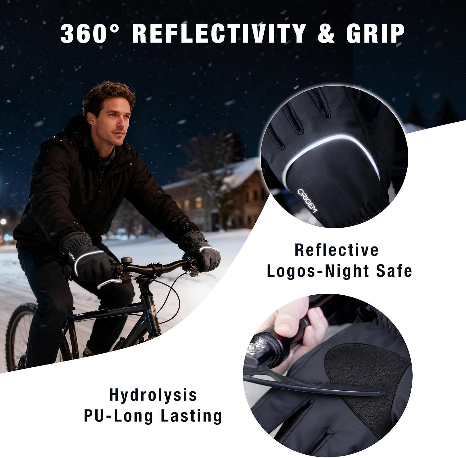 Detalle 2 de Origem Winterhandschuhe Damen Herren mit Touchscreen ⌚ 3M Thinsulate